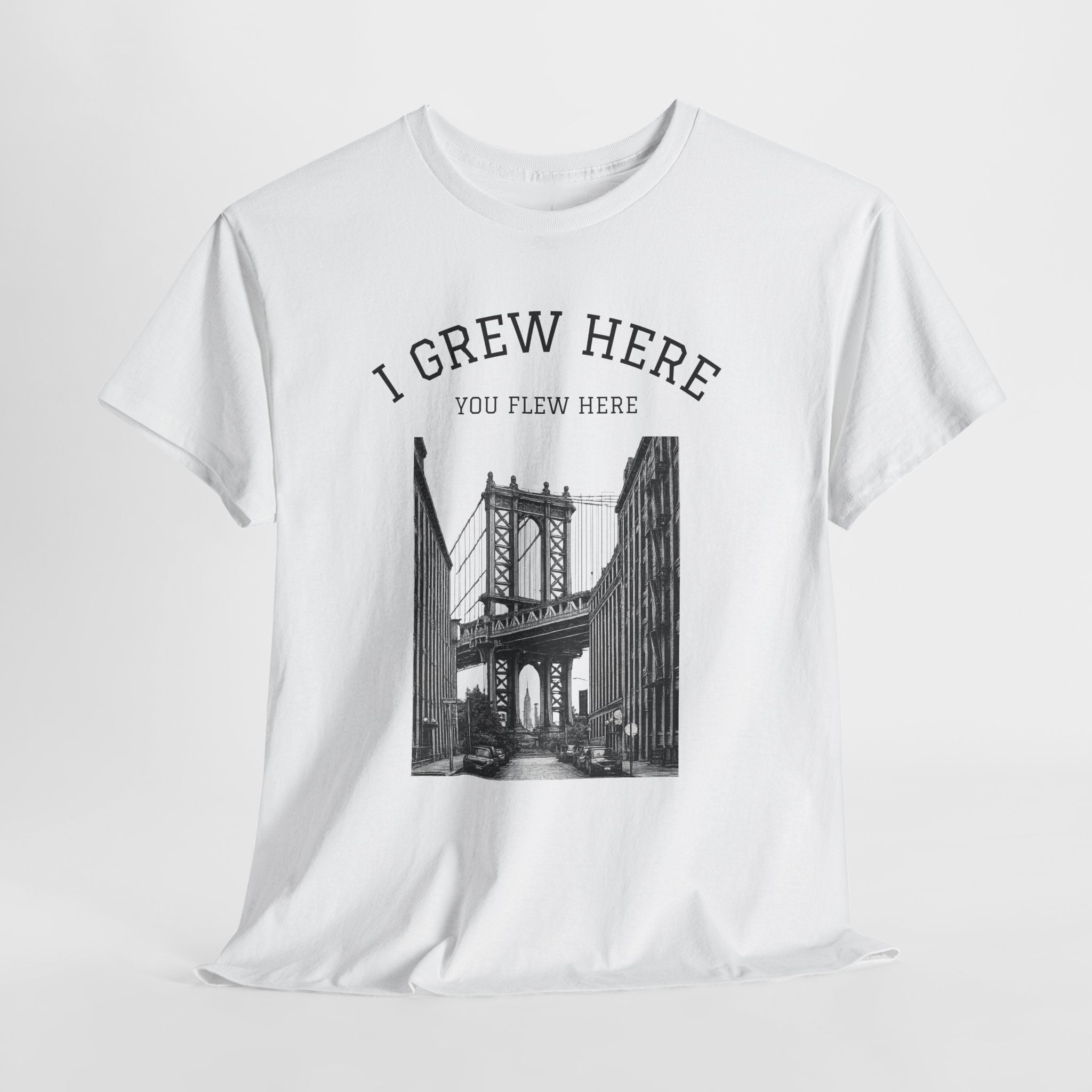 DUMBO Brooklyn Manhattan Bridge T-Shirt  I  I Grew Here You Flew Here Tee