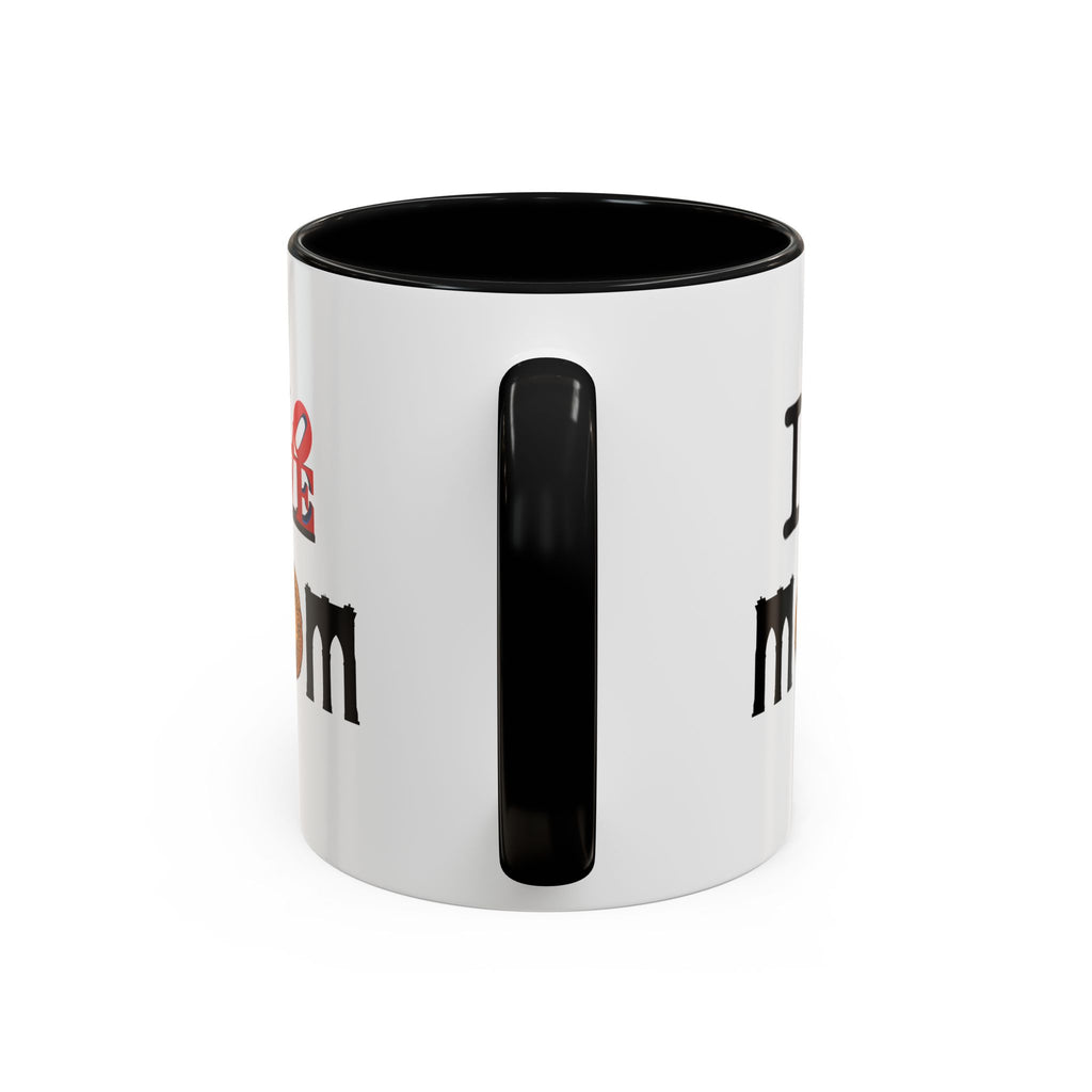 I Love NY Mom Mug | I Love Mom Mother's Day Bagel Brooklyn Bridge Accent Coffee Mug 11oz