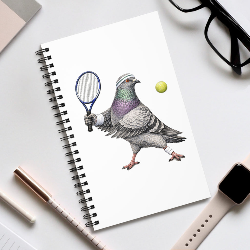Cuaderno de espiral personalizable Forest Hills NYC Pigeon | Cuaderno para amantes de las aves y el tenis de Queens