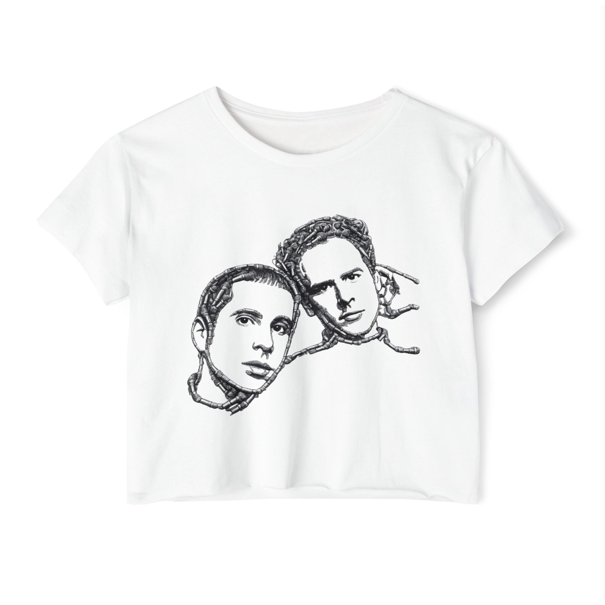 Microphone Simon & Garfunkel Crop Top T-shirt   Music Tee