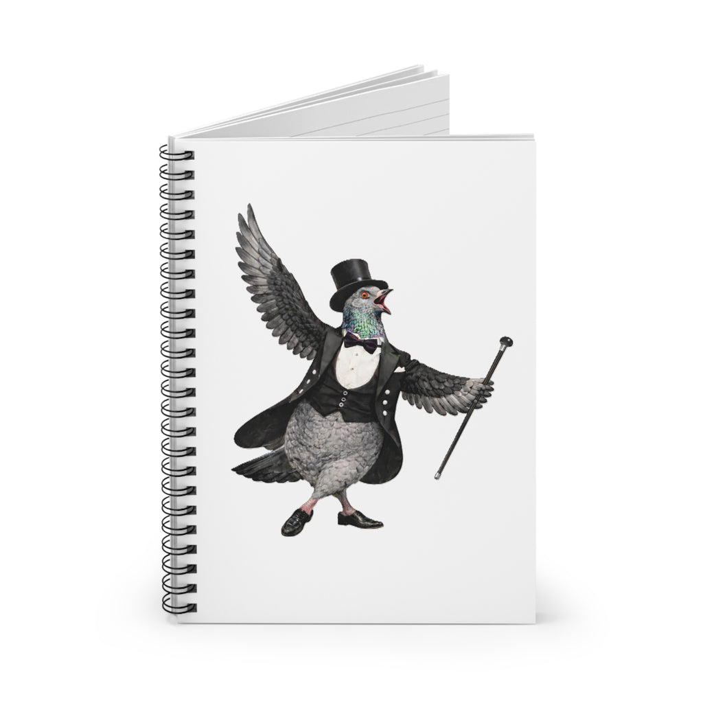 Customizable Broadway NYC Pigeon Spiral Journal | Cabaret Musical Theater Bird Lovers Notebook