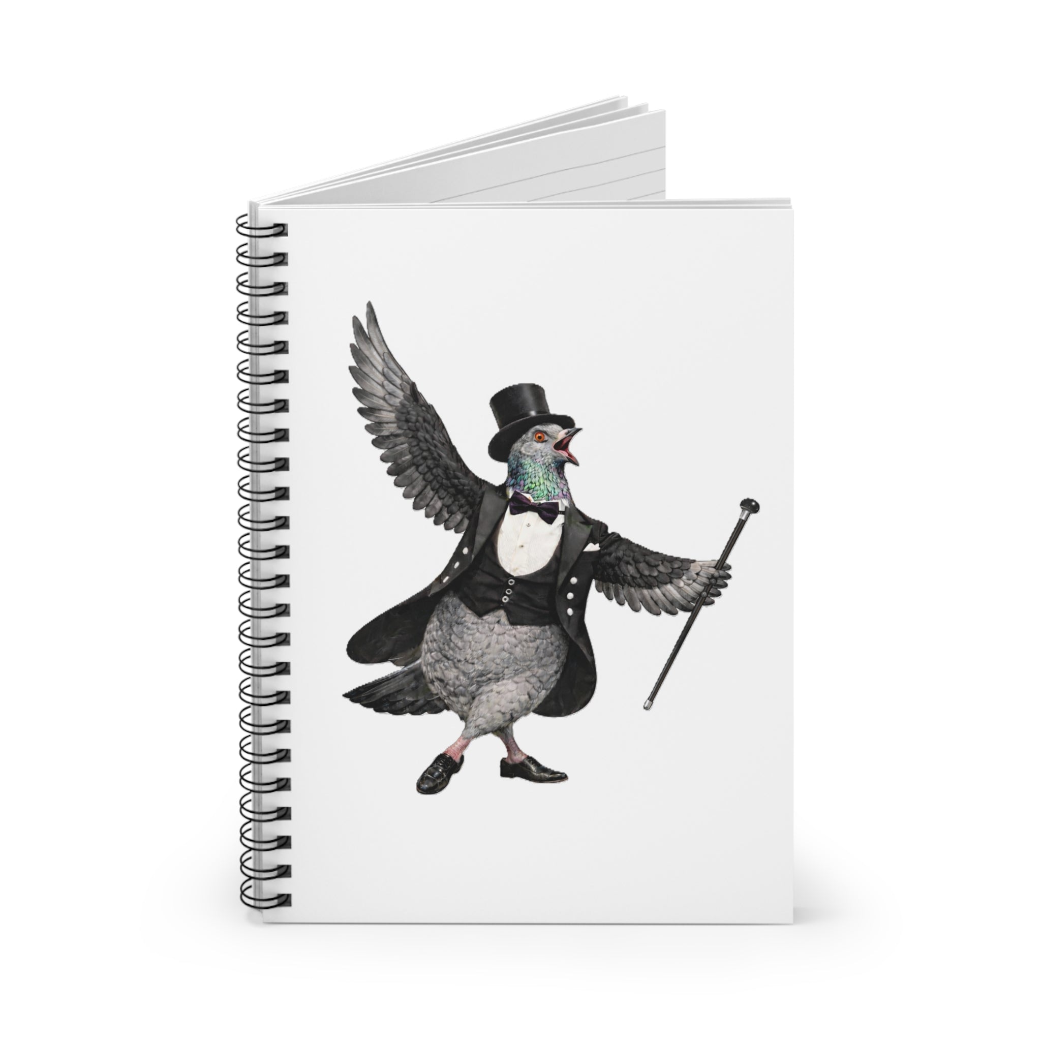Customizable Broadway NYC Pigeon Spiral Journal | Cabaret Musical Theater Bird Lovers Notebook