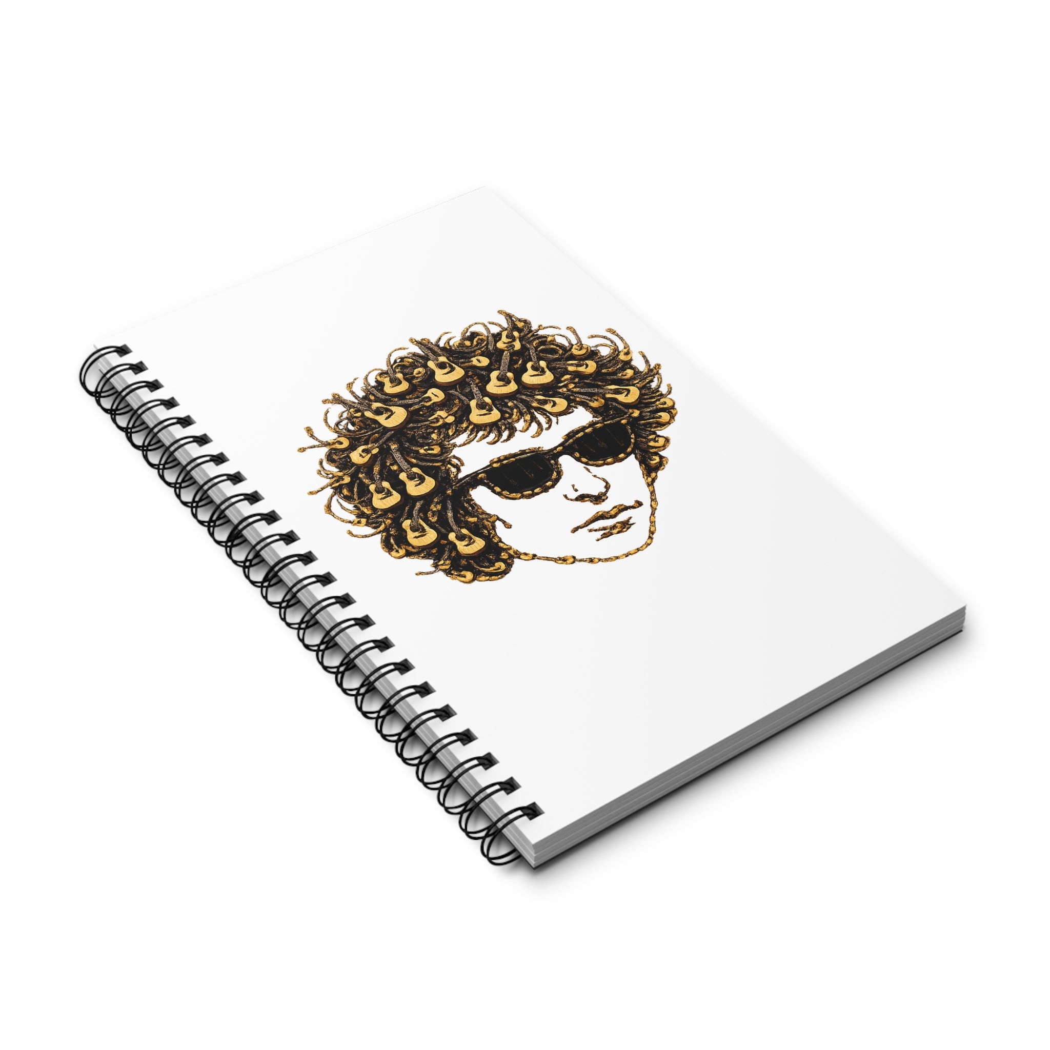 Customizable Guitar Bob Dylan Spiral Journal | NYC Music Folk Singer Notebook