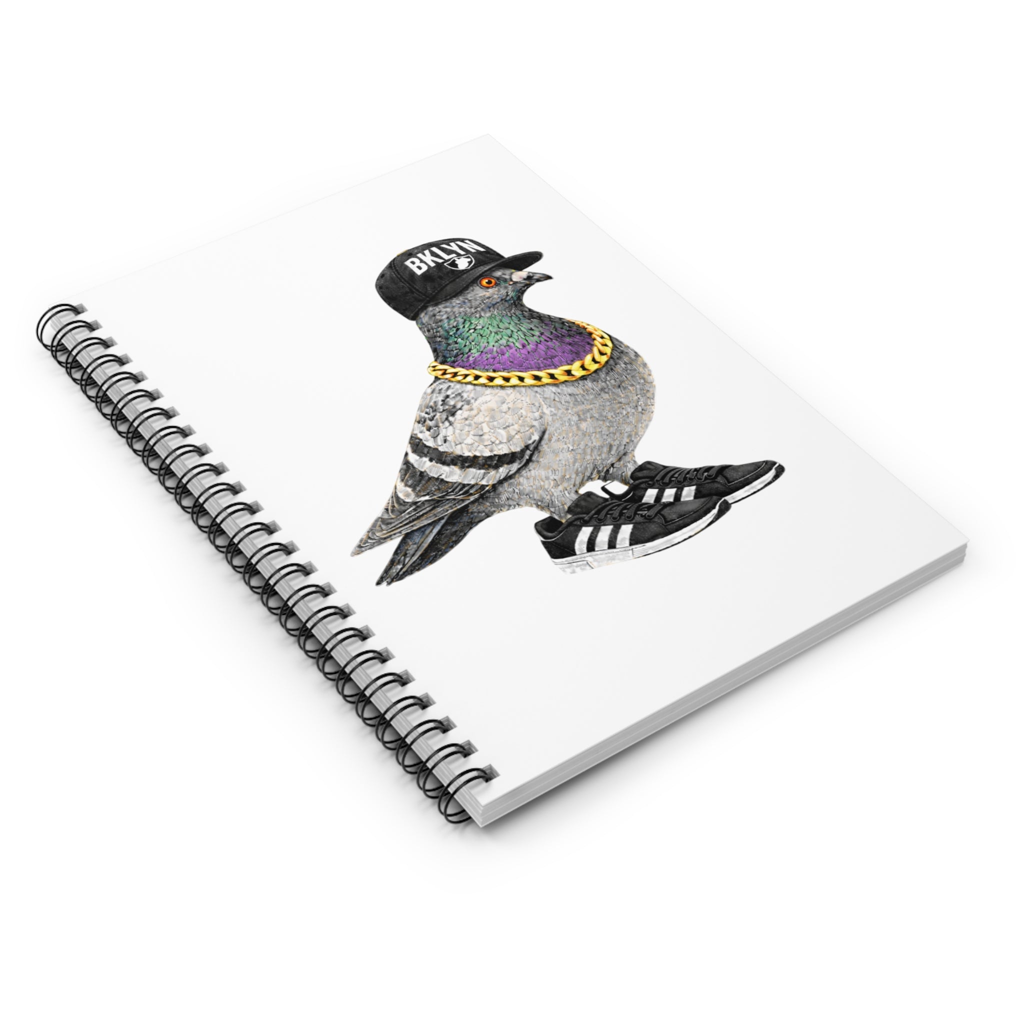 Customizable Brooklyn NYC Pigeon Spiral Journal | New York Basketball Bird Lovers Notebook