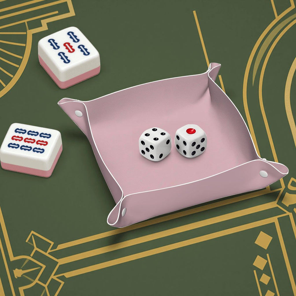 Blush Pink PVC Leather Mahjong Dice Tray