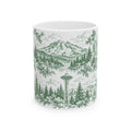 Seattle Green Toile de Jouy Ceramic Mug (11oz)
