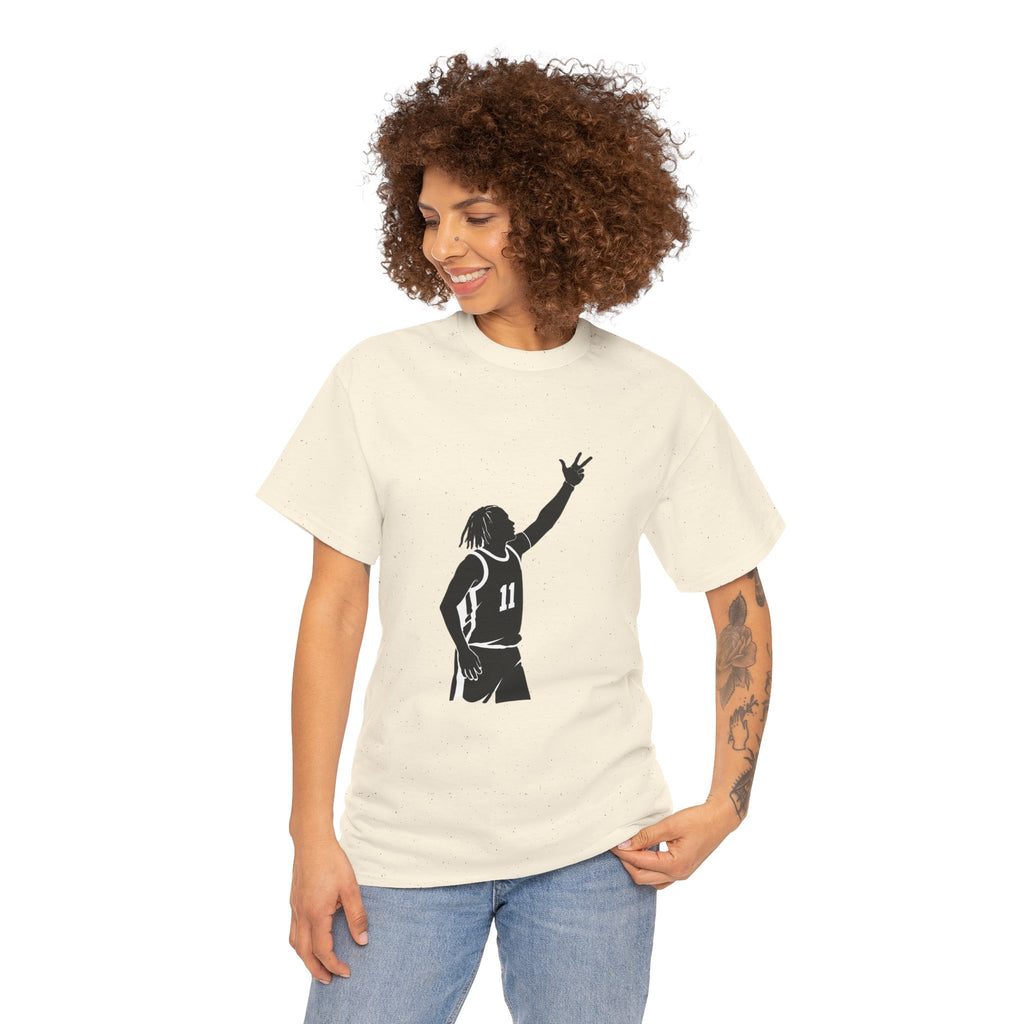 Customizable Jalen Brunson 3 Points Celly T-Shirt | New York Basketball Tee