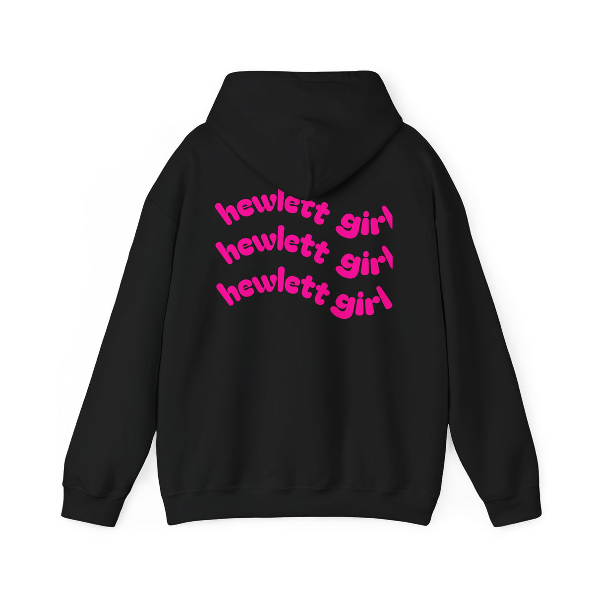 Hewlett Girl Hoodie – Retro Pink Wave Back Print Hooded Sweatshirt