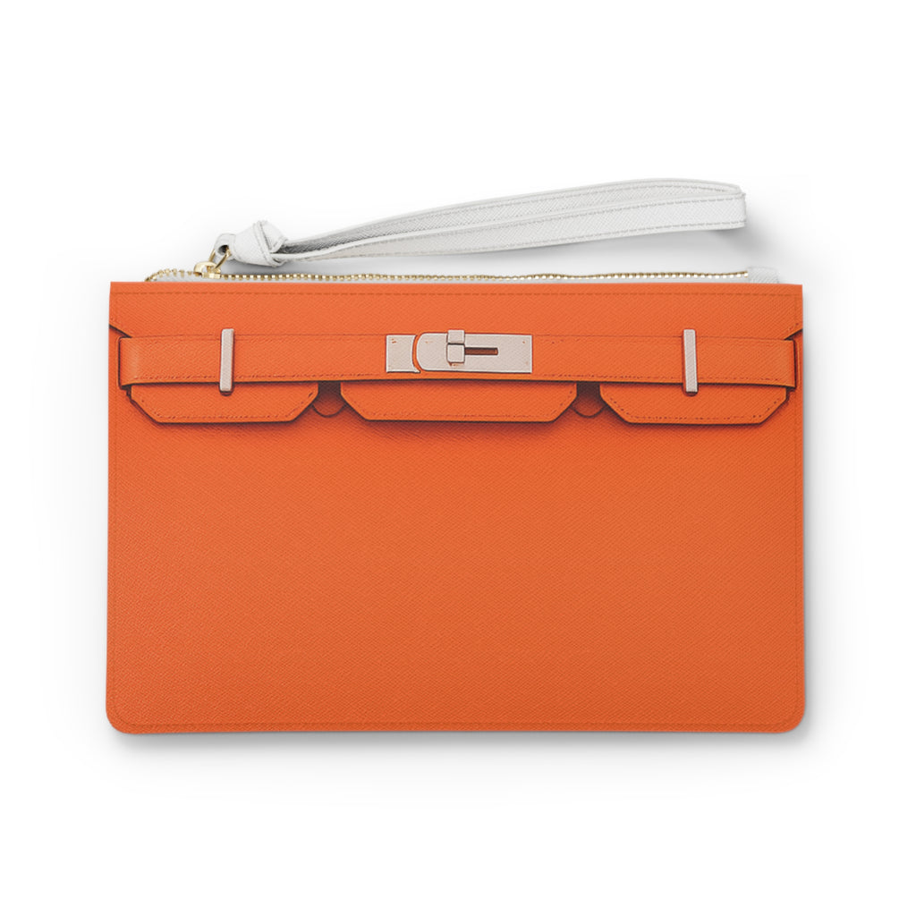 Canal Street Orange Clutch Bag — Elegant Wristlet Purse for Evening & Gifts
