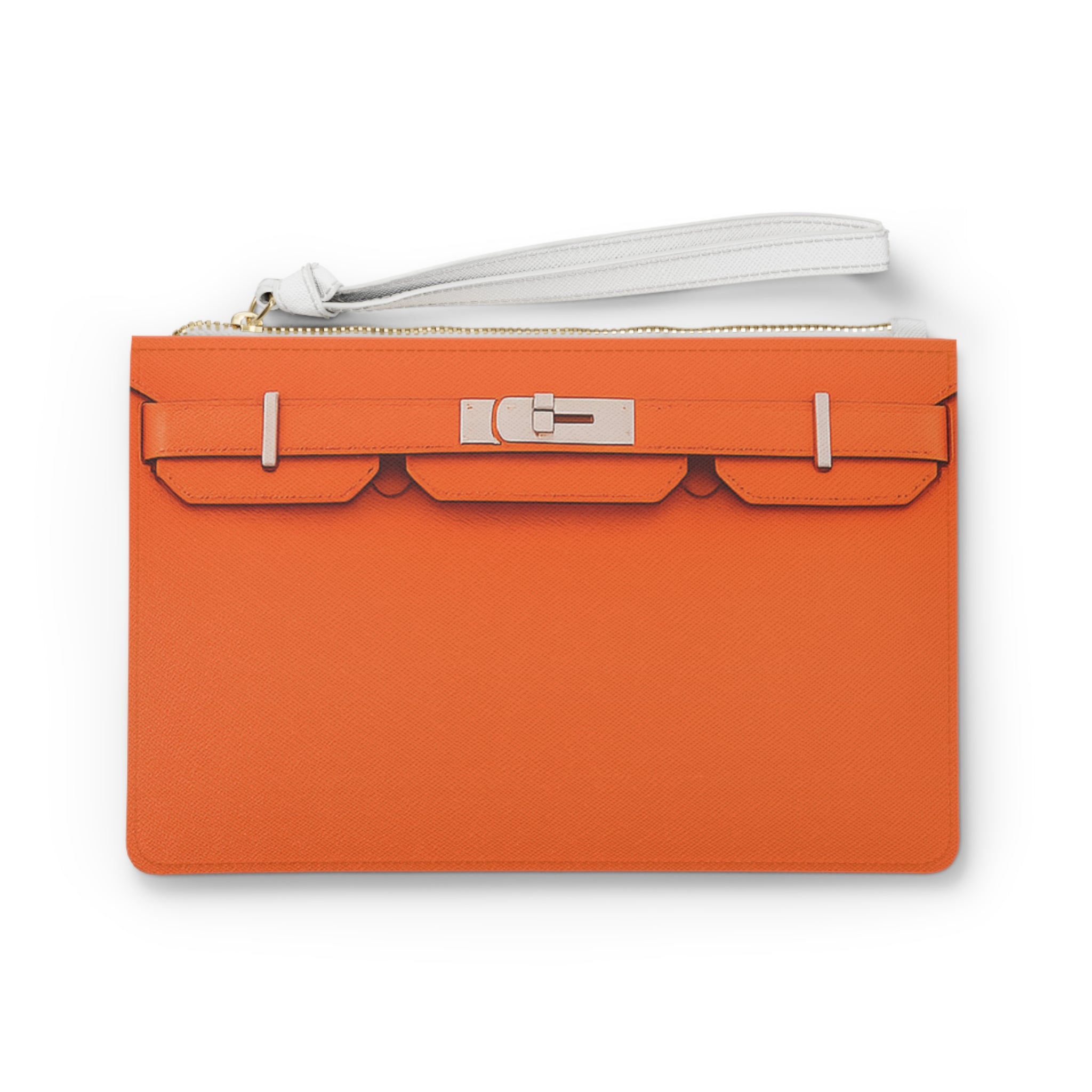 Canal Street Orange Clutch Bag — Elegant Wristlet Purse for Evening & Gifts