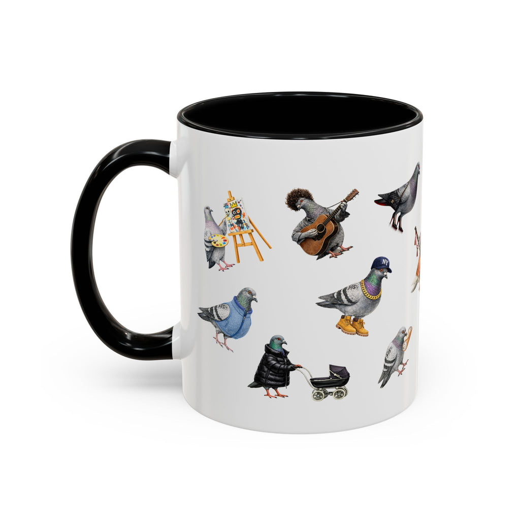Pigeons of New York Colorful Mug | NYC Pigeon Bird Lovers Coffee Cup