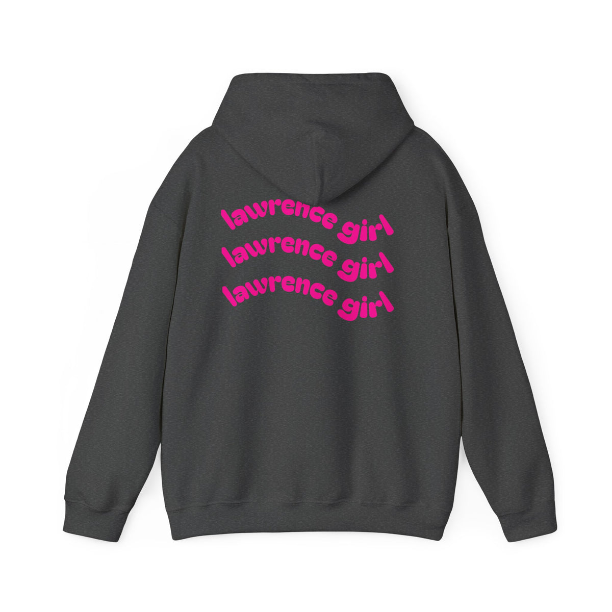 Lawrence Girl Hoodie – Retro Pink Wave Back Print Hooded Sweatshirt