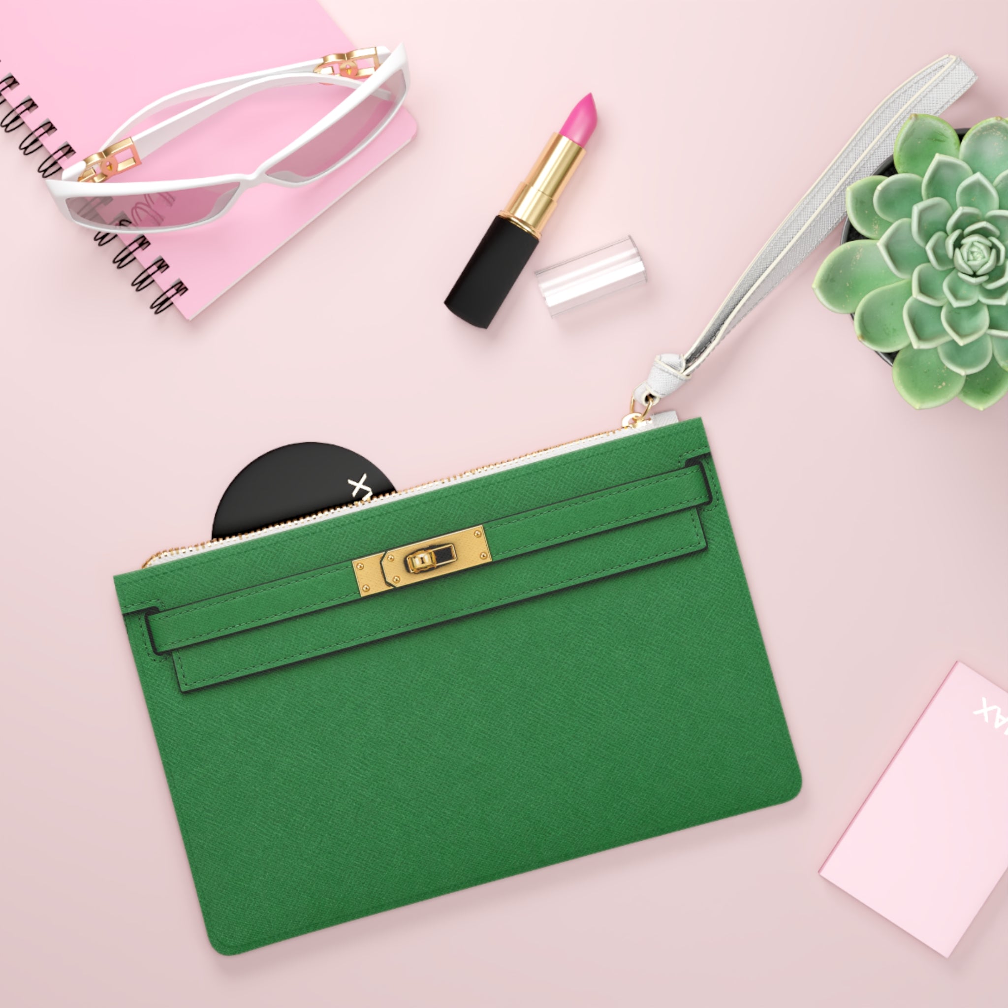 Canal Street Green Clutch Bag — Elegant Wristlet Purse for Evening & Gifts