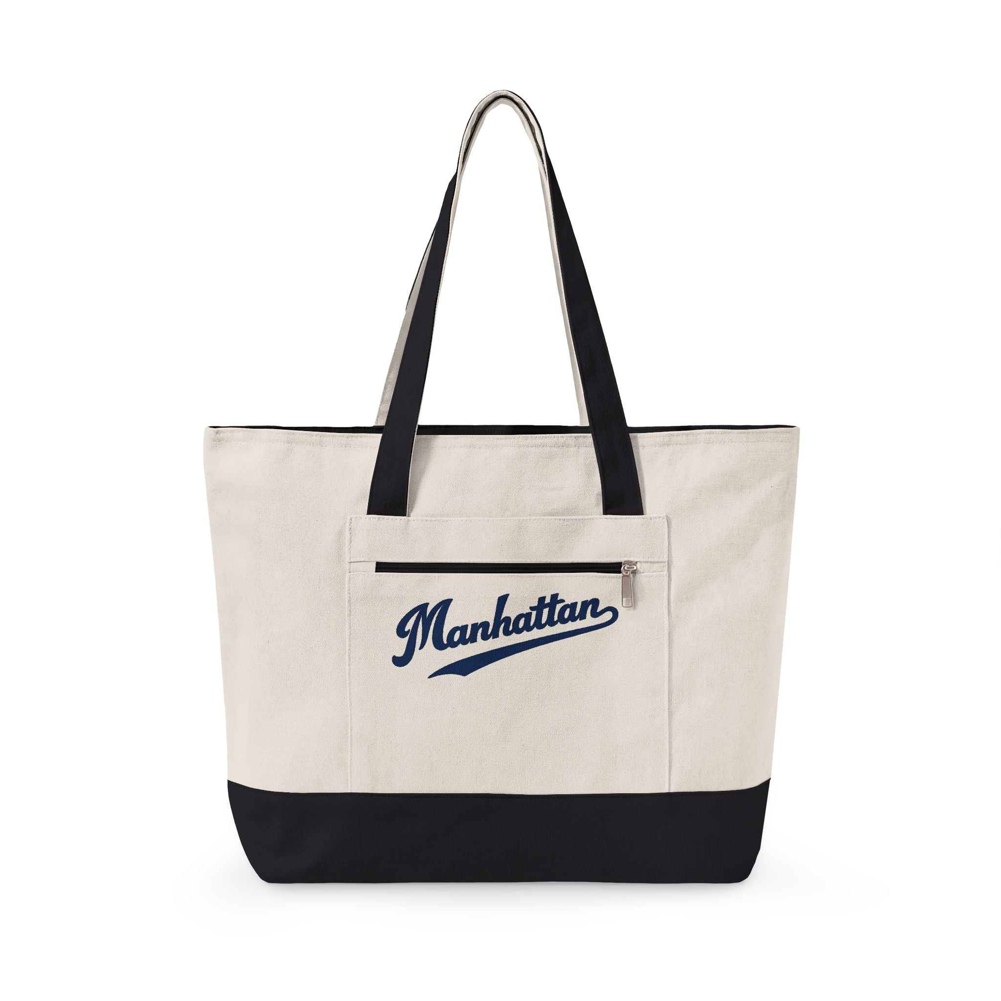 Manhattan Canvas Tote — Zippered Market Bag