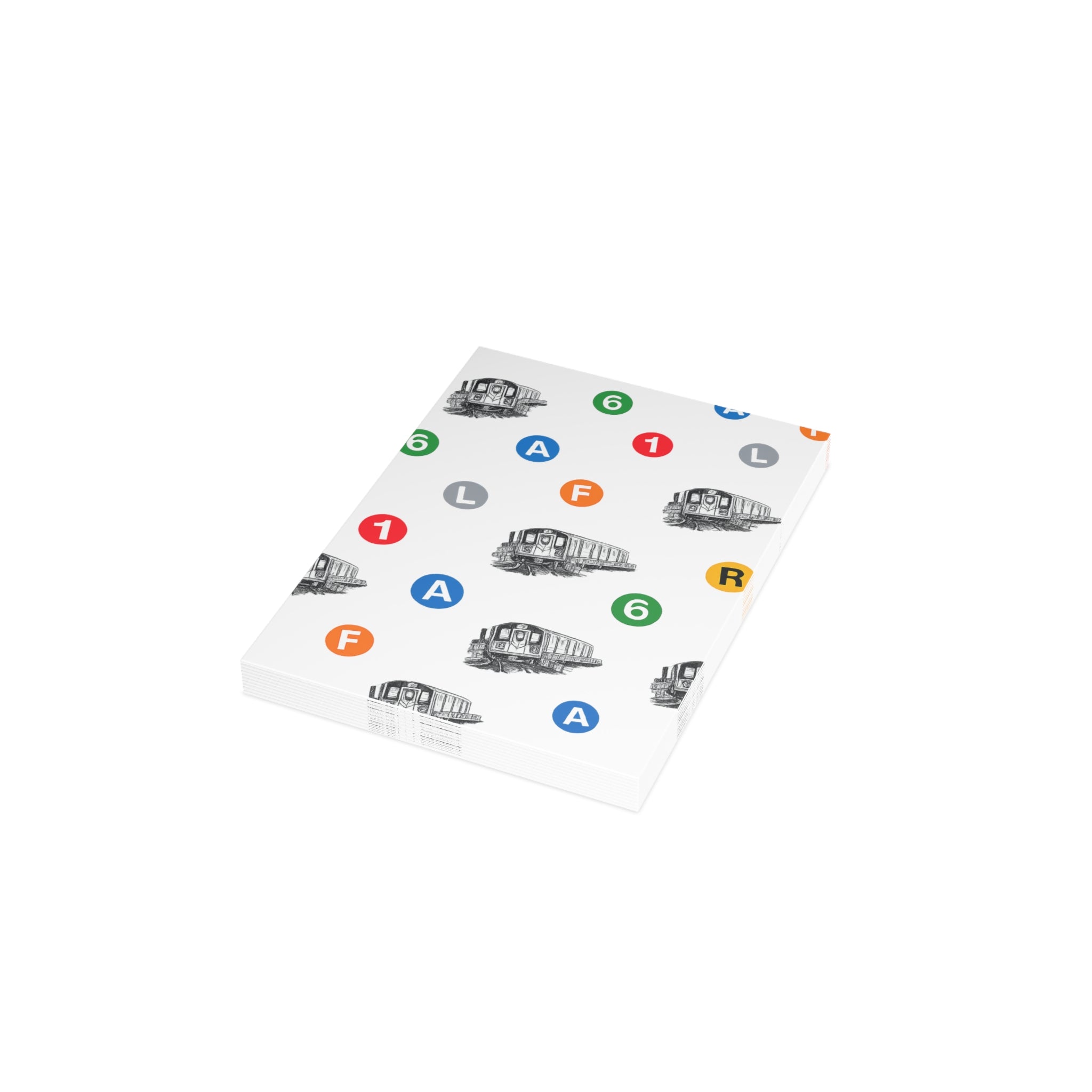 New York Subway Train Transit Icons  Postcard Bundle of 10 NYC Metro Pattern (envelopes included)