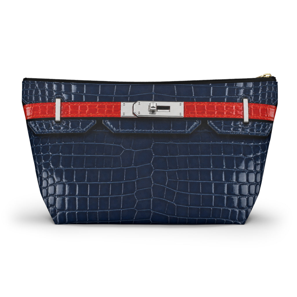 Canal Street Large Navy Croc Makeup Bag —  T-Bottom Travel Bag
