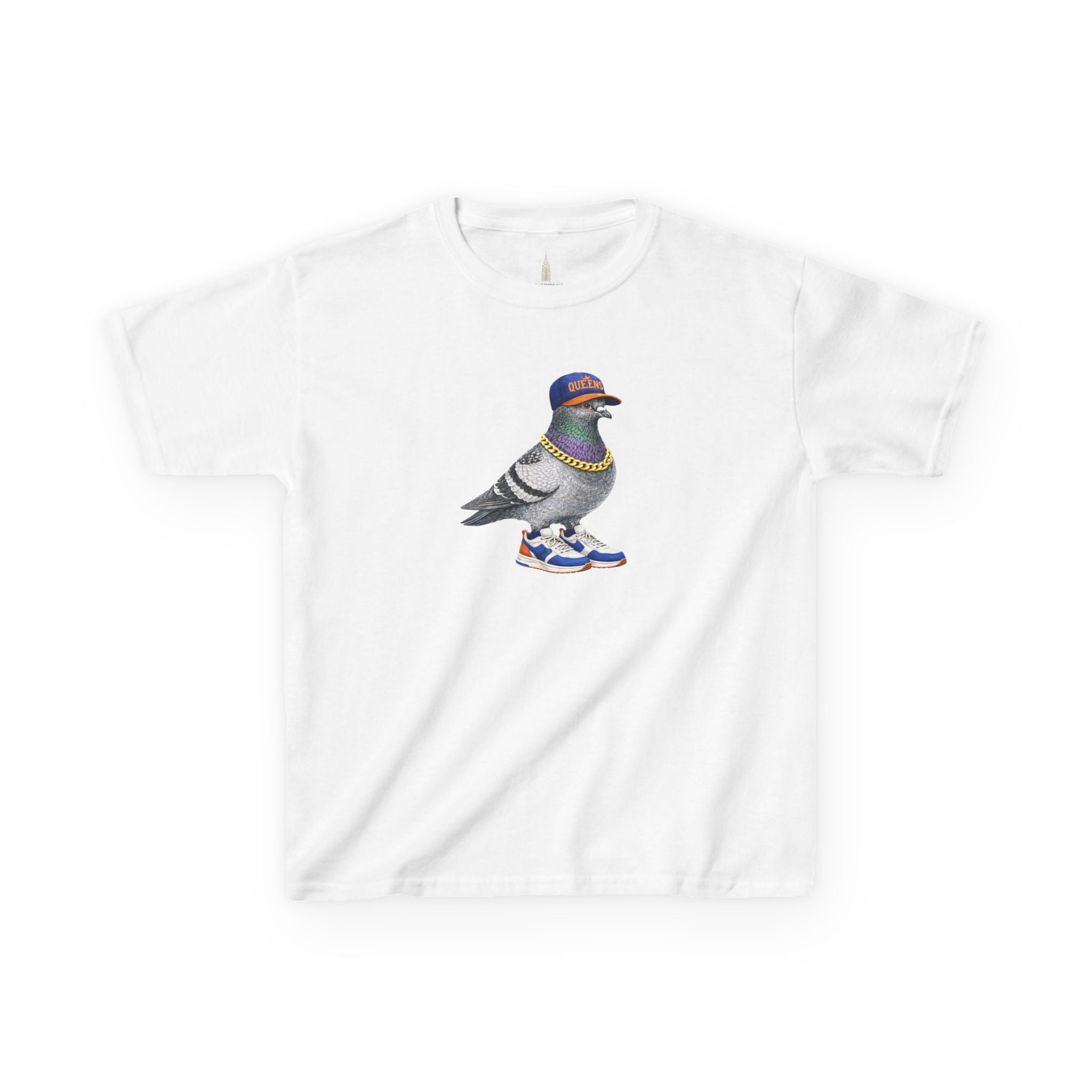 Customizable Queens NYC Pigeon Kid Tee —  Cute Bird  Baseball Fan T-Shirt for Children