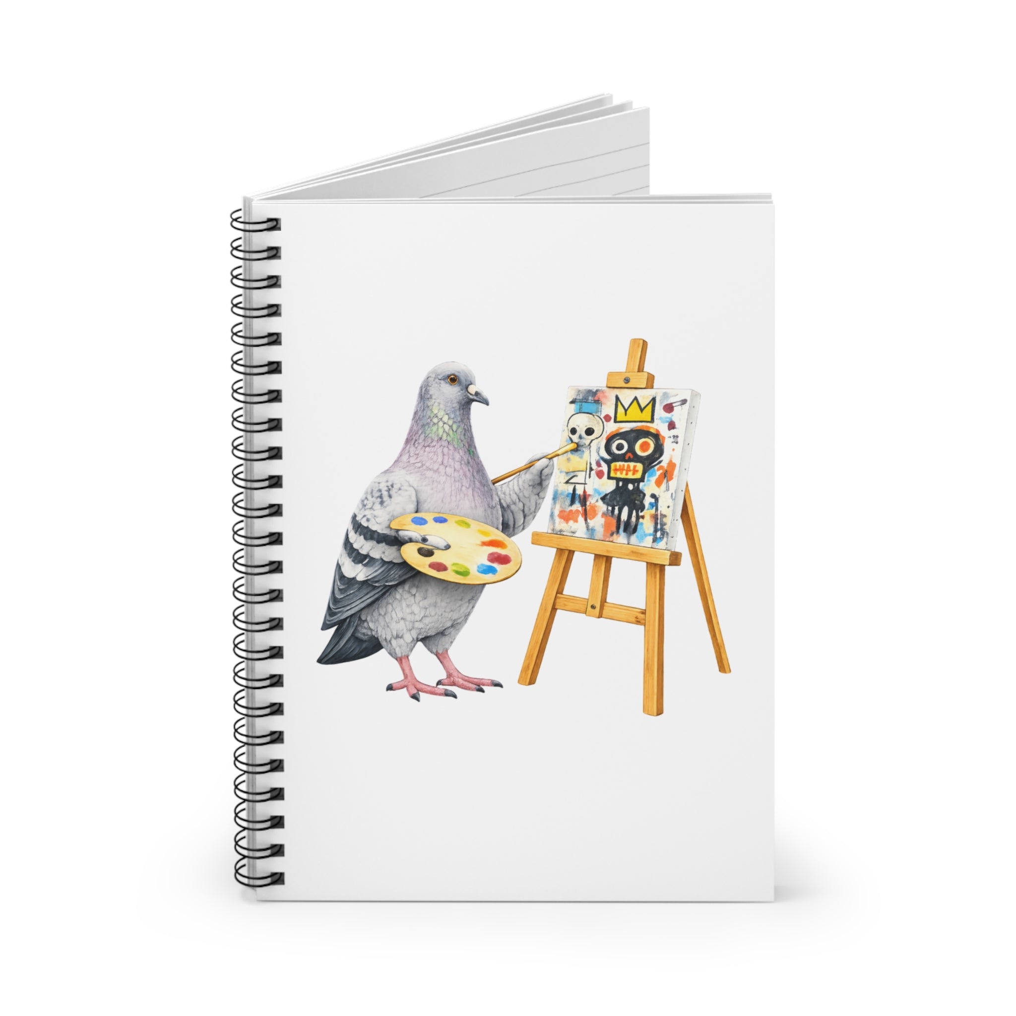 Customizable SoHo NYC Pigeon Spiral Journal |  New York Basquiat Artist Painter Bird Lovers Notebook