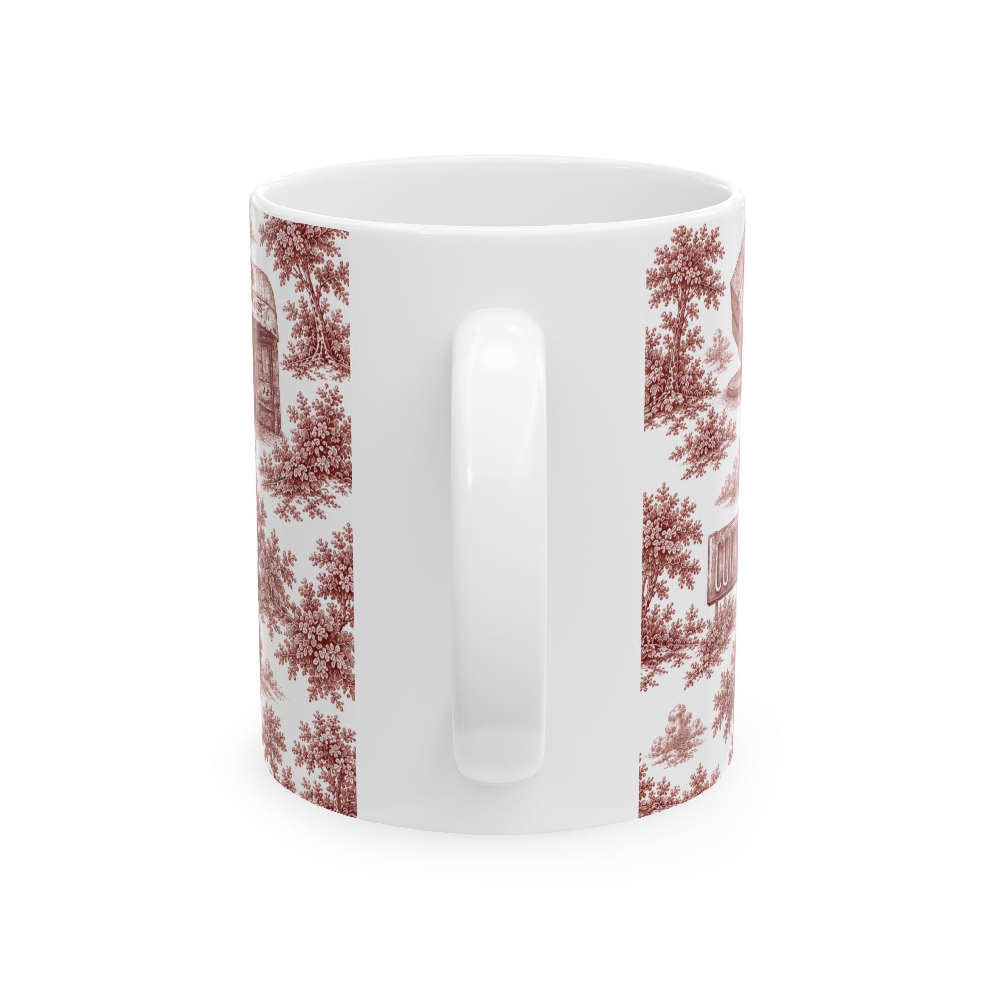 East Village Red Toile de Jouy  Mug | NYC Chinoiserie Ceramic Mug
