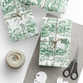 Central Park Green Toile NYC Wrapping Paper | New York City Scenic Toile Pattern Roll