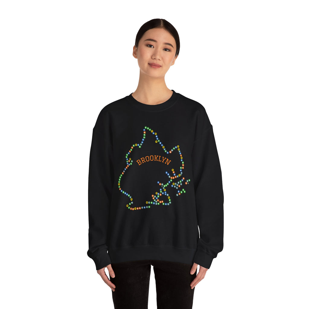 Brooklyn Map Subway Signs Sweatshirt | NYC Crewneck Sweater