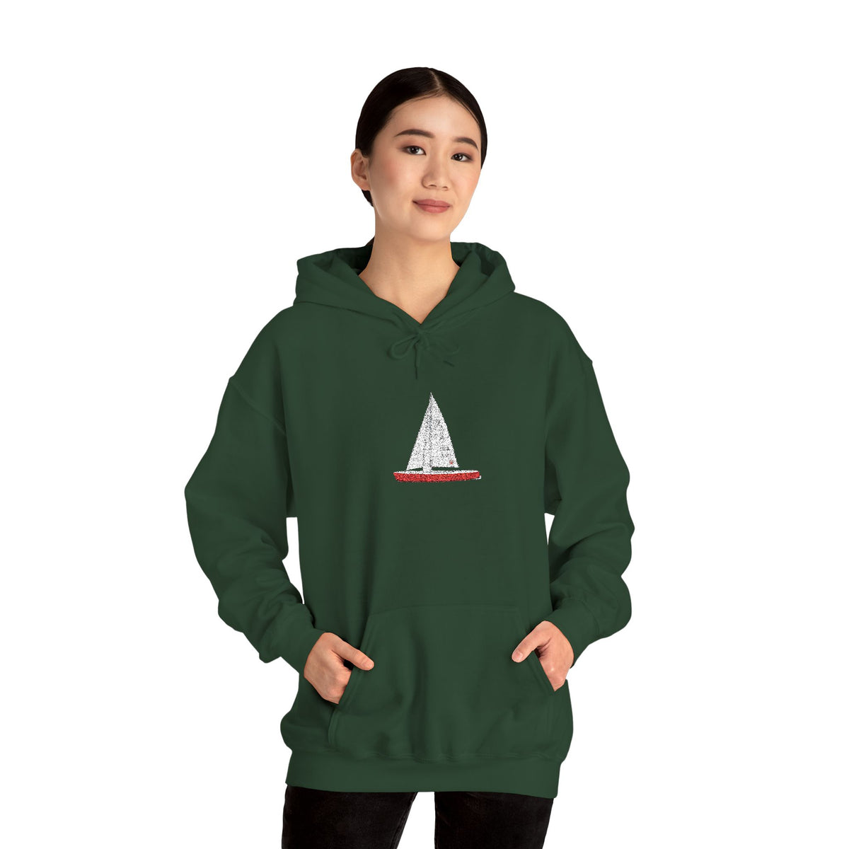 Central Park Model Sailboat Embroidered NYC Hoodie   Unisex New York Embroidery Sailboat Hooded Sweatshirt