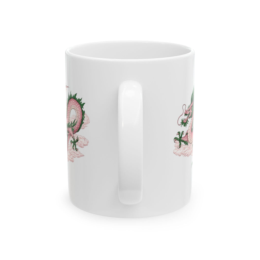 Chinatown NYC Pink Dragon Ceramic Mug — Chinese Mythology Coffee Cup 11oz