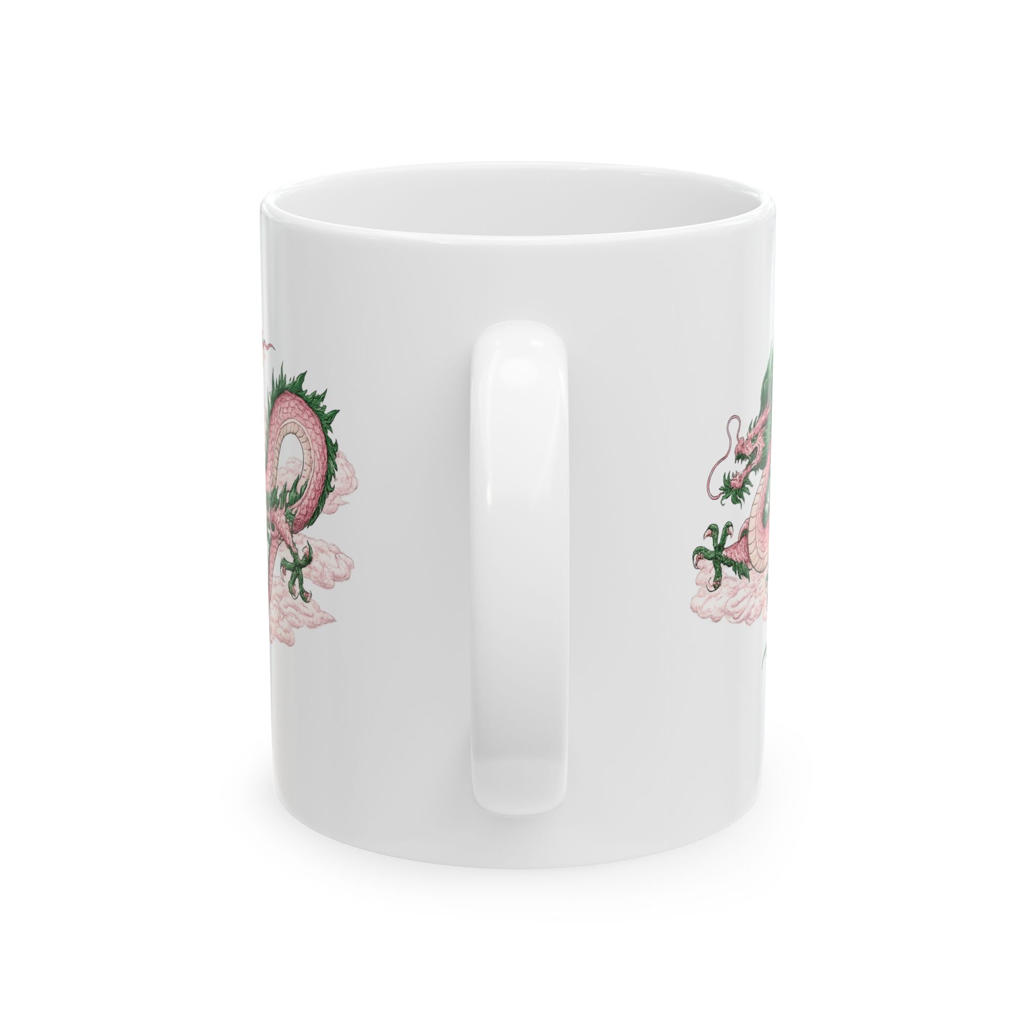 Chinatown NYC Pink Dragon Ceramic Mug — Chinese Mythology Coffee Cup 11oz