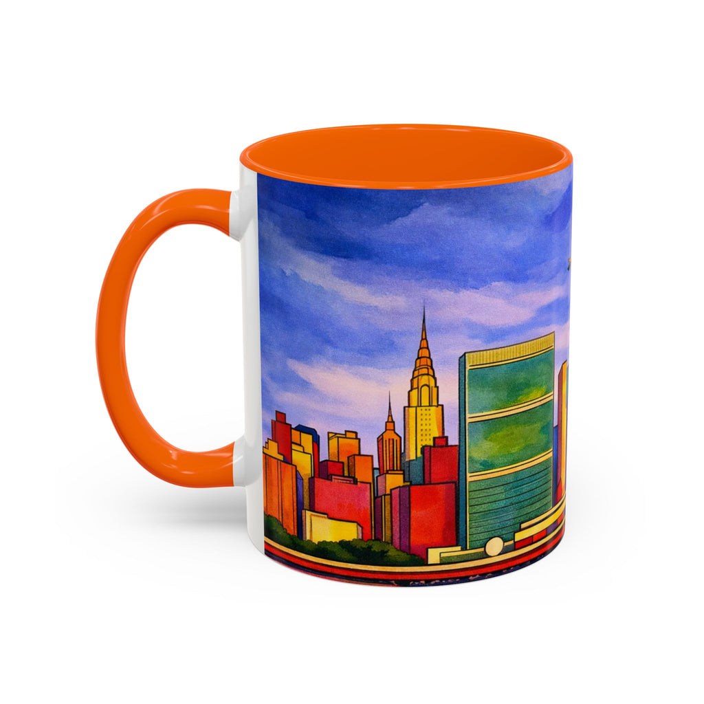 Over The Town  Marc Chagall-inspired Fan Art Manhattan Skyline NYC Accent Coffee Mug