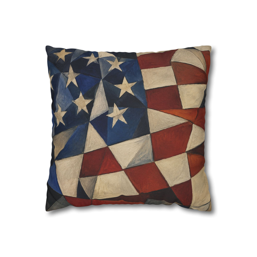 4th of July 16" x 16" Pillowcase –  America 250 Red, White and Blue Decorative Throw Pillow Cover (Pillow Not Included)