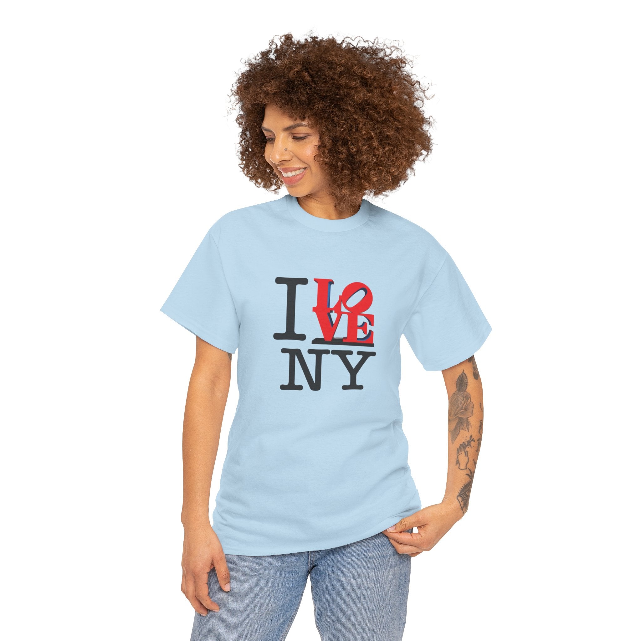 I Love NY Heavy Cotton Tee    NYC Gift Souvenir T-Shirt