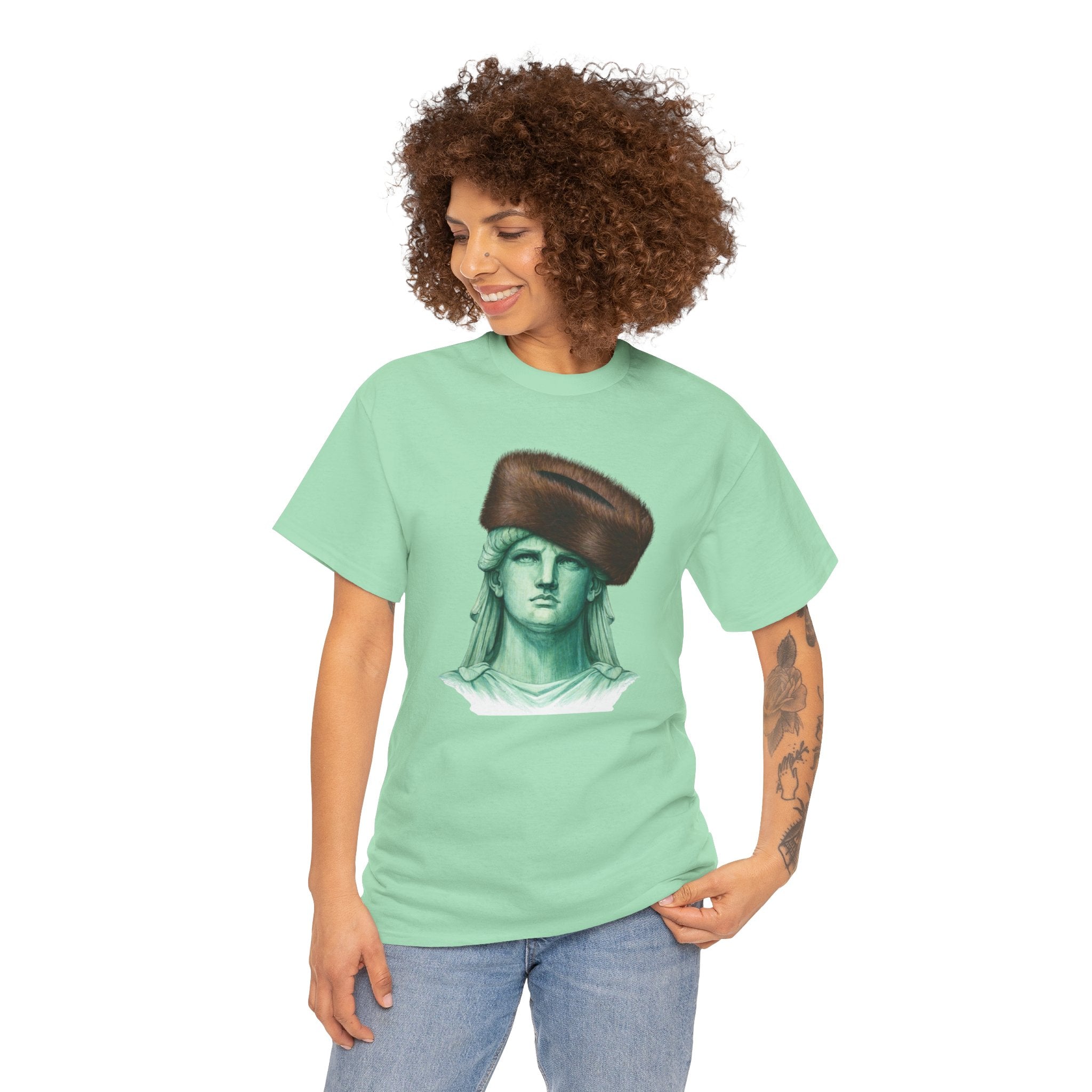 Statue of Liberty Crowned with Shtreimel T-Shirt | NYC Statue Tee
