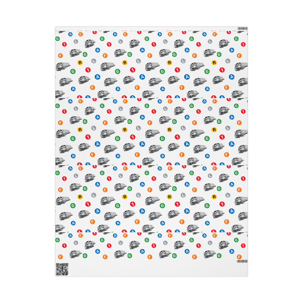 Subway Train & Transit Icons Gift Wrap Papers | NYC Metro Subway Pattern Wrapping Paper