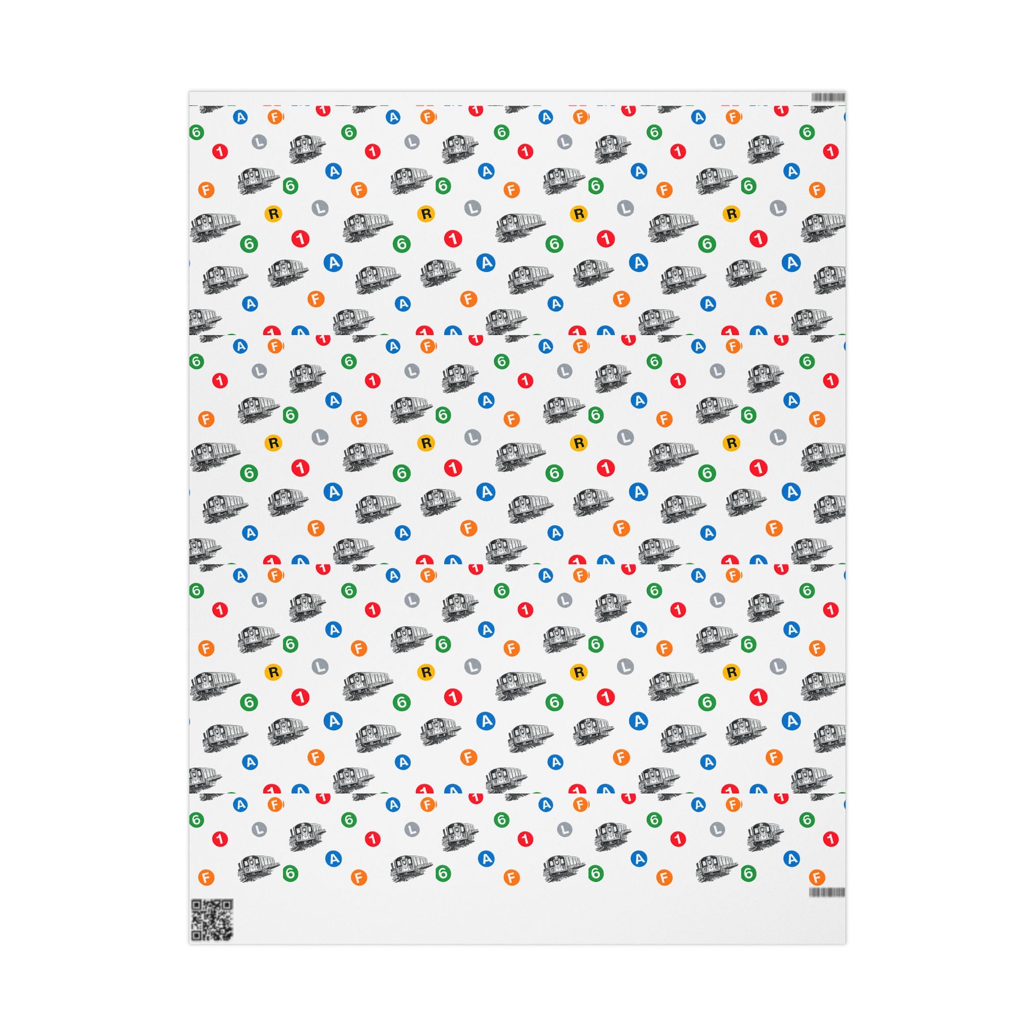 Subway Train & Transit Icons Gift Wrap Papers | NYC Metro Subway Pattern Wrapping Paper