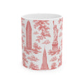 Manhattan Red Toile de Jouy Mug | New York City Chinoiserie Ceramic Coffee Cup