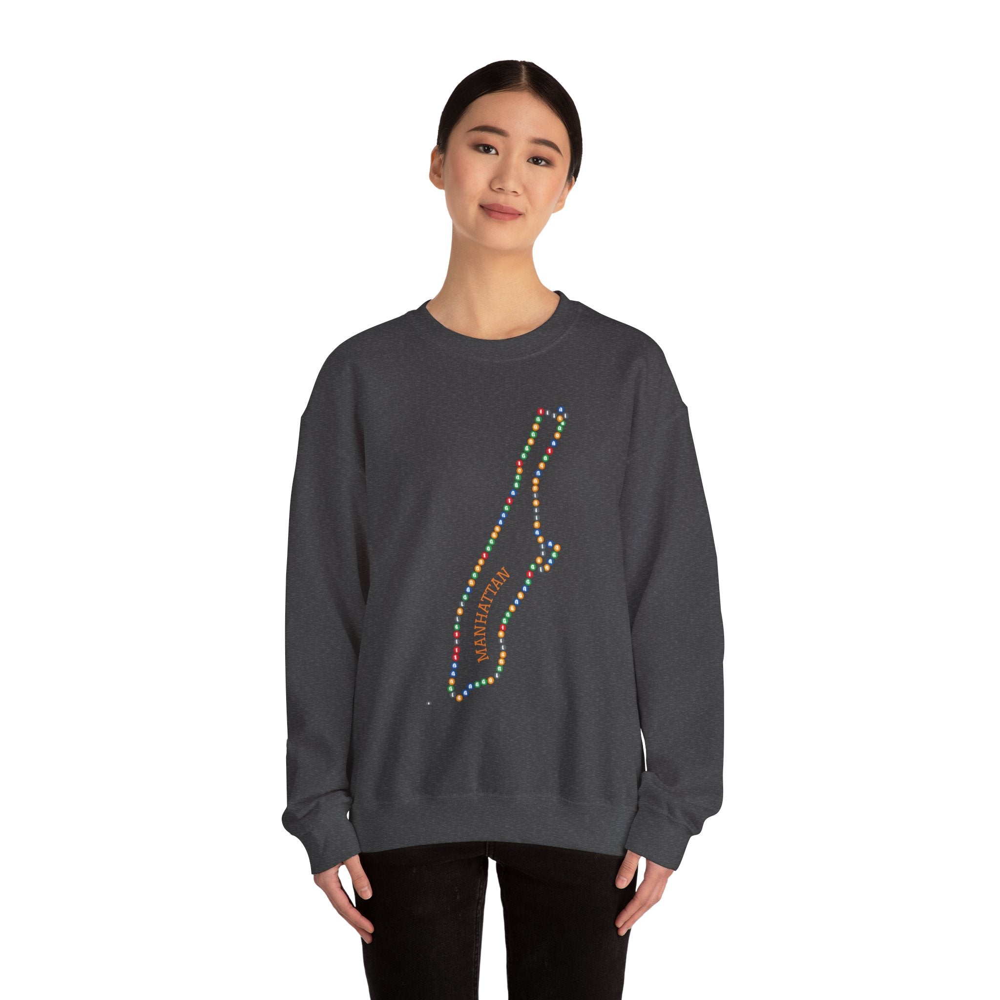 Manhattan Map Subway Signs Sweatshirt | NYC Crewneck Sweater