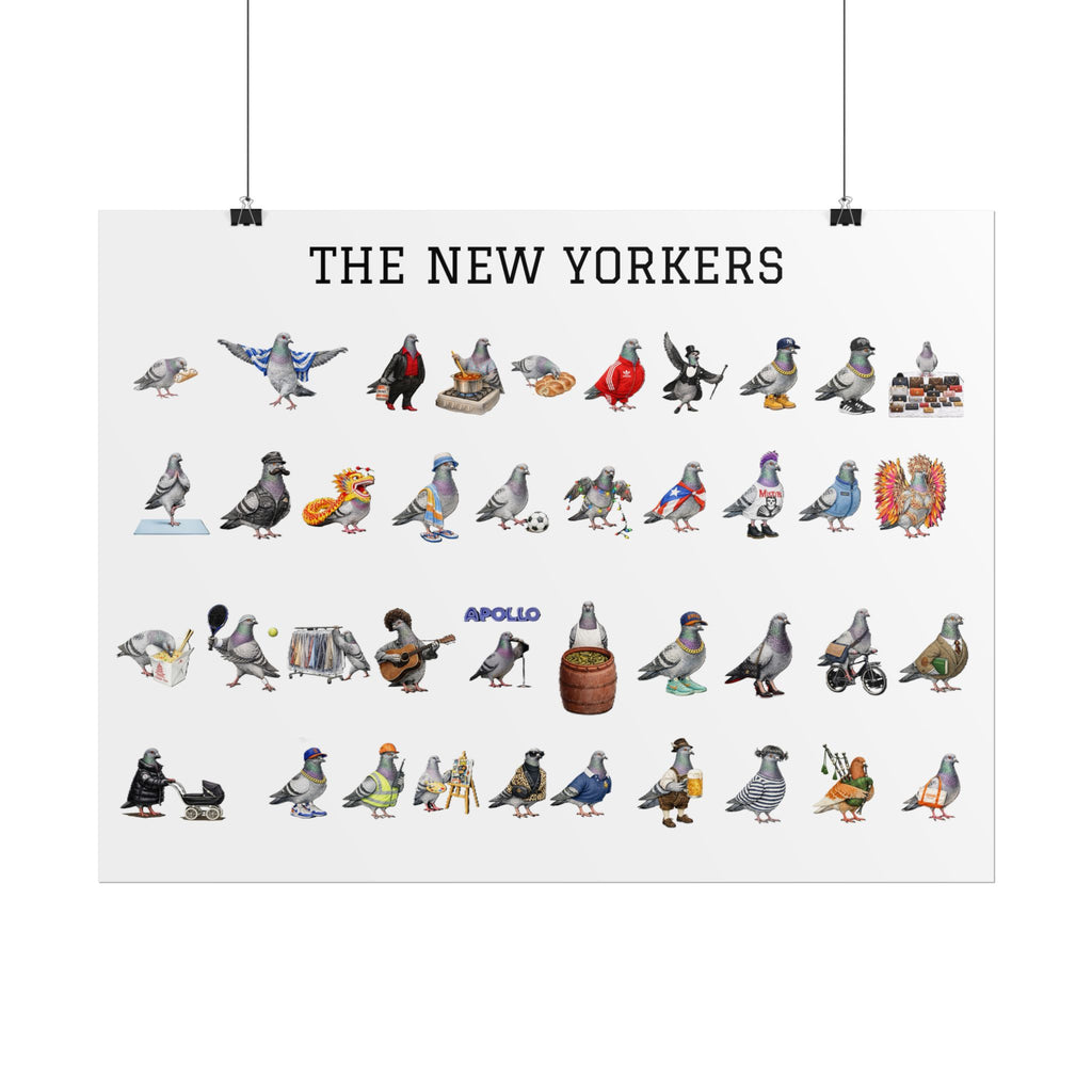 The New Yorkers Neighborhood Pigeons Rolled Poster | NYC Pigeon Gift for Bird Lovers