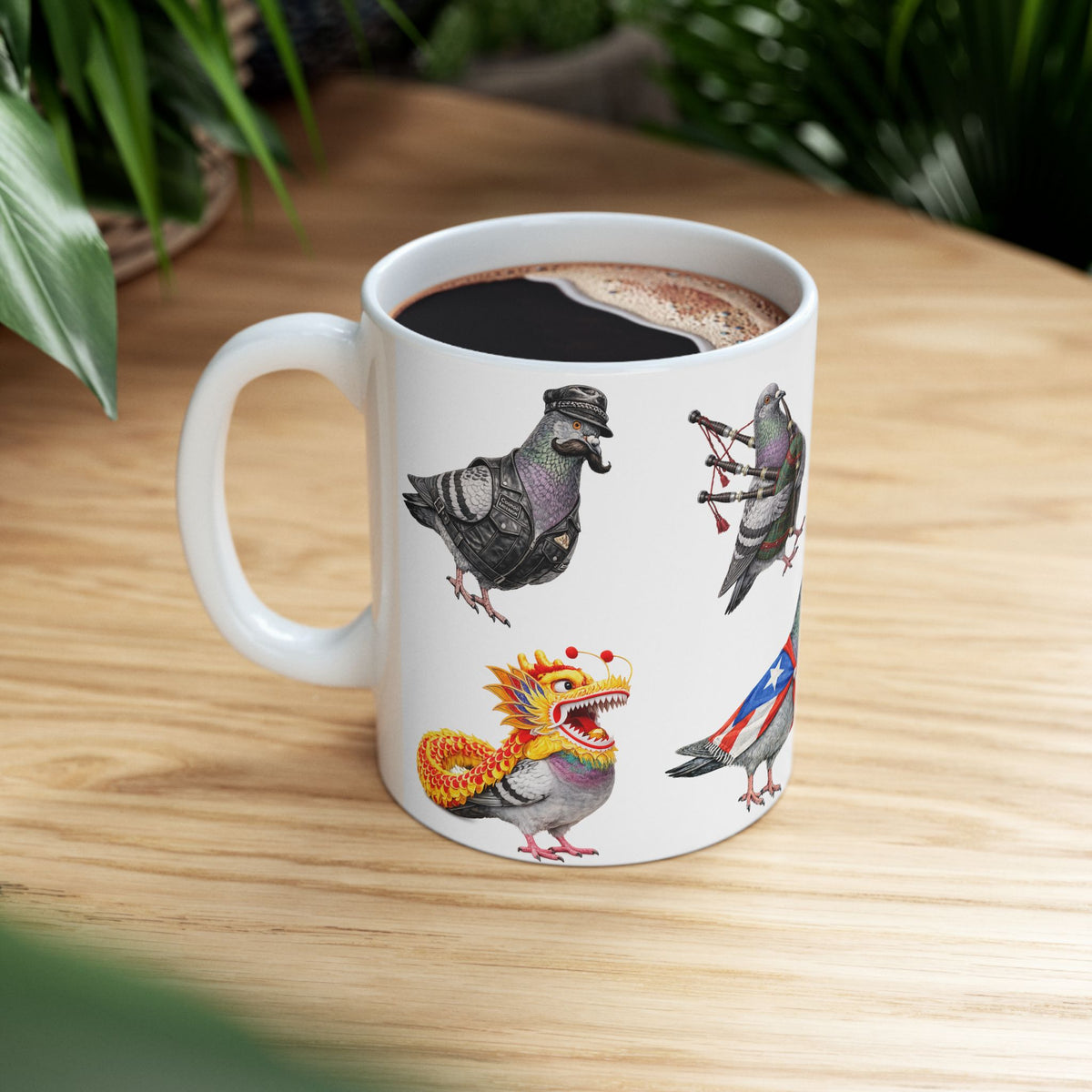 Parade Day New York | NYC Pigeon 11oz Party Time Mug  St. Patrick's Day, Bastille Day, West Indian Day, Puerto Rican Day, Oktoberfest, Dominican Day, Chinese New Year, Gay Pride