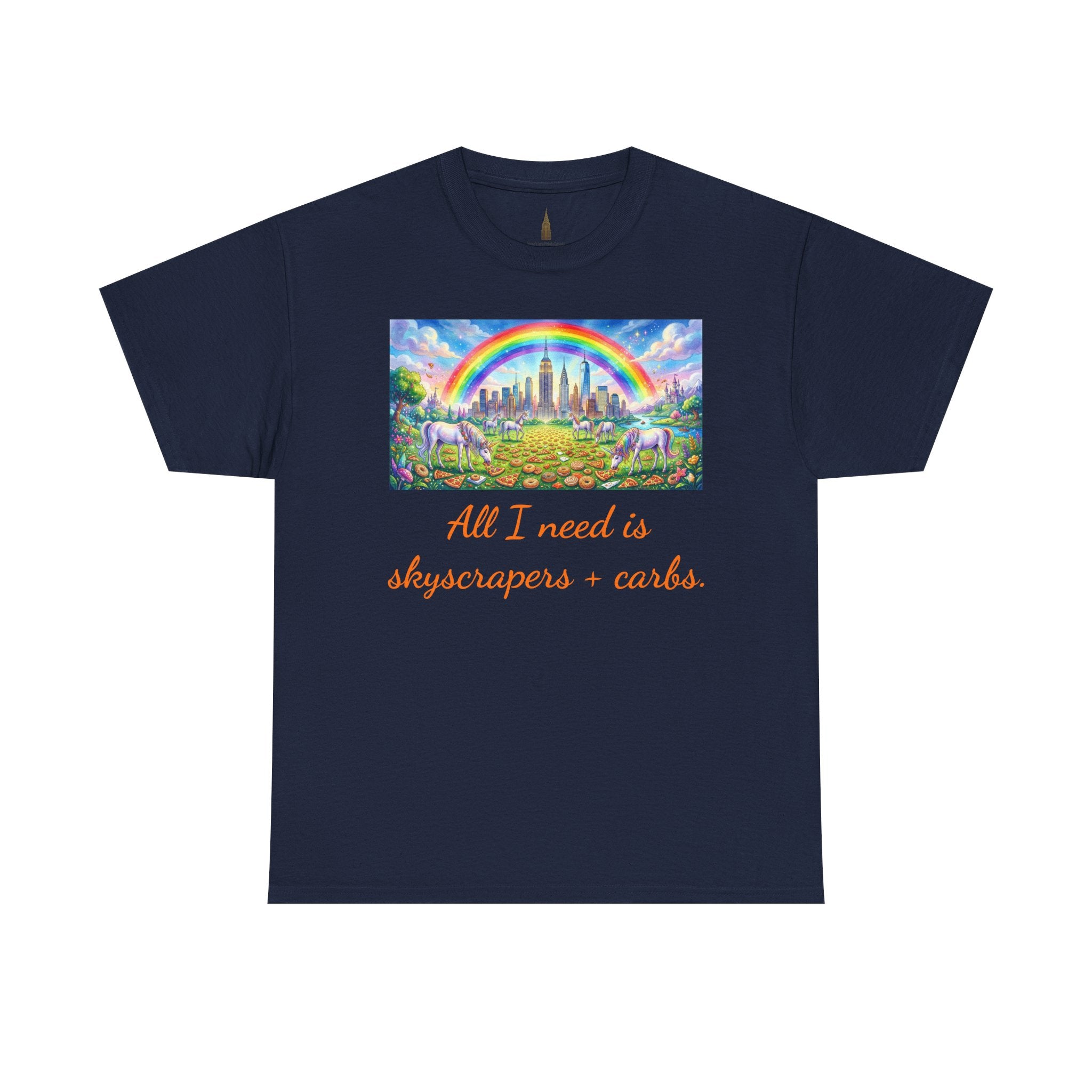 NYC Skyscrapers and Carbs T-Shirt | New York Is a Fairy Tale City Tee