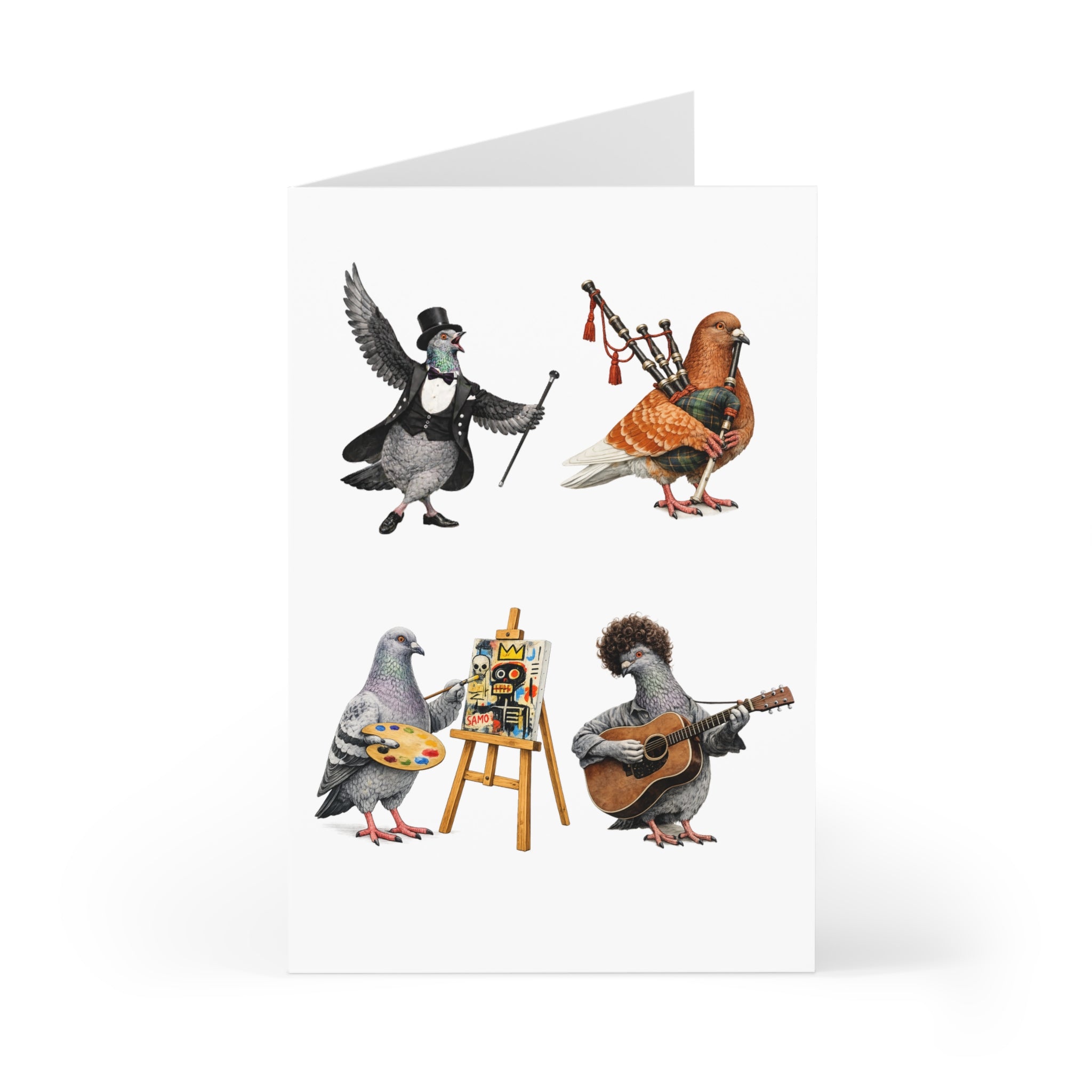 Talented Bird NYC Pigeon Greeting Cards | Creative Artistic Bird Lover Card Pack of 7