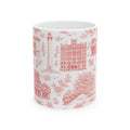 Fort Greene Red Toile de Jouy Mug | NYC Chinoiserie Ceramic Coffee Cup