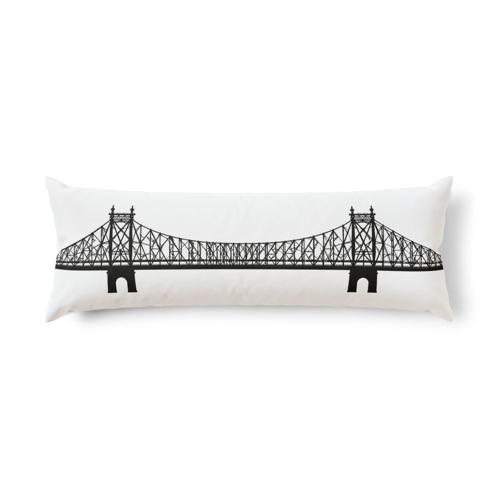 Ed Koch Queensboro Bridge Silhouette Pillow – Minimalist Cityscape Decor