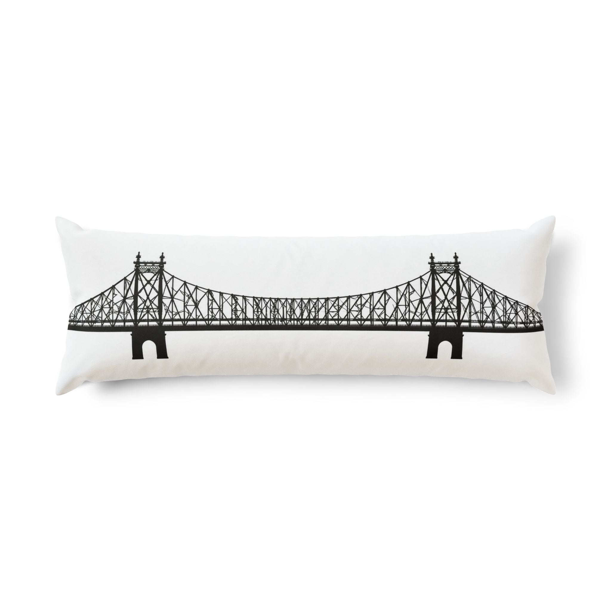 Ed Koch Queensboro Bridge Silhouette Pillow – Minimalist Cityscape Decor