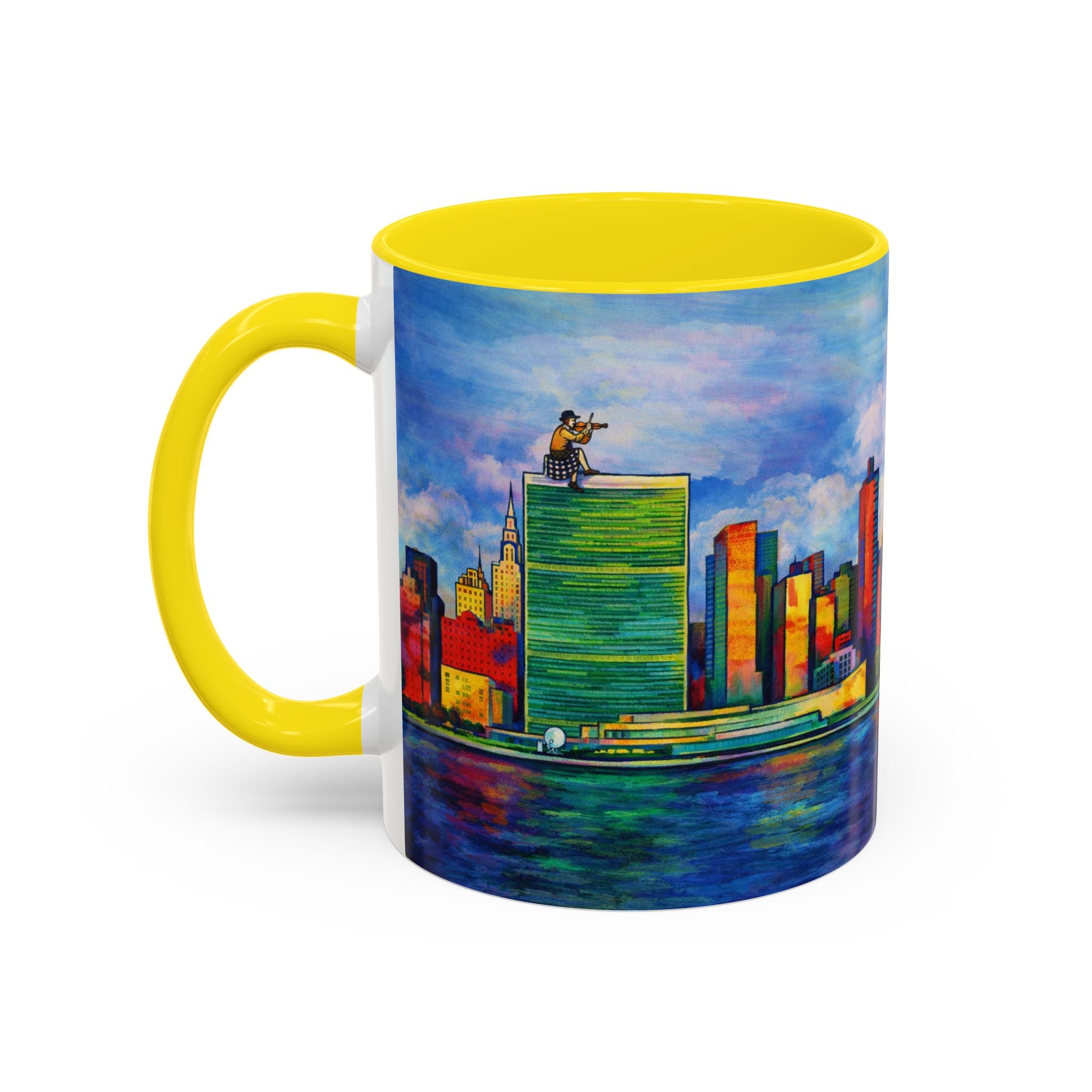 Fiddler on the Manhattan Roof  Marc Chagall-inspired Fan Art NYC Accent Coffee Mug