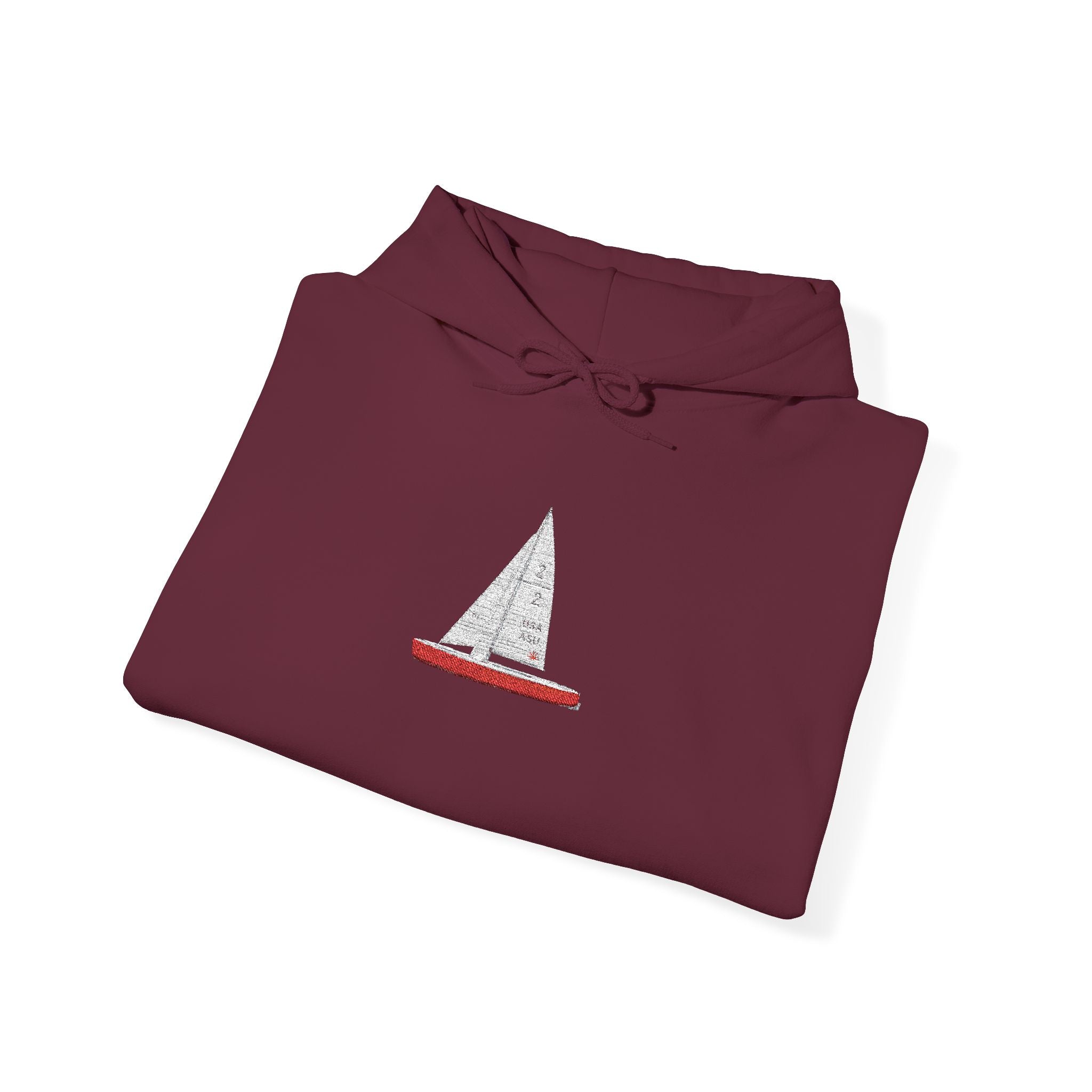 Central Park Model Sailboat Embroidered NYC Hoodie   Unisex New York Embroidery Sailboat Hooded Sweatshirt