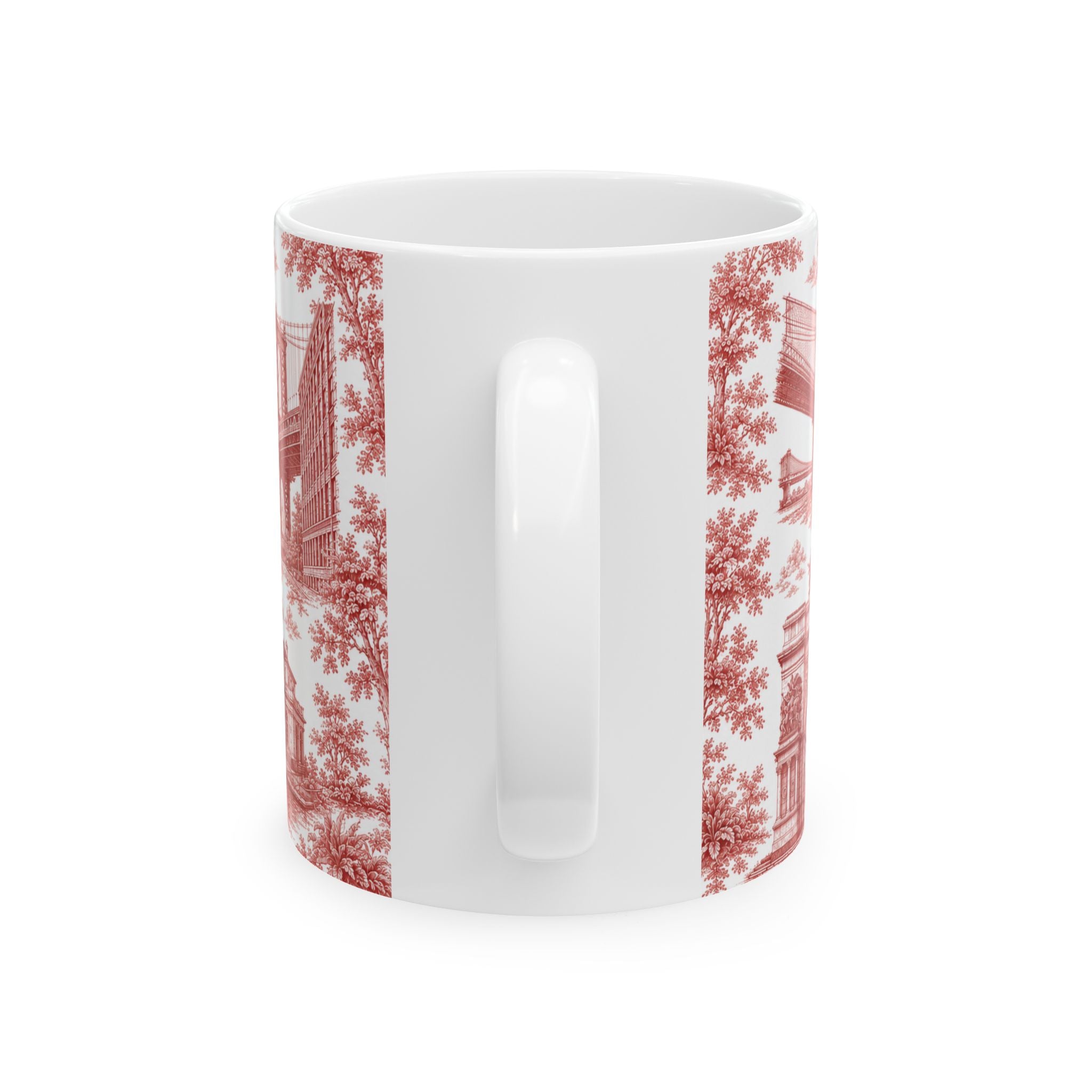 Brooklyn Red Toile de Jouy Mug | NYC Chinoiserie Ceramic Mug