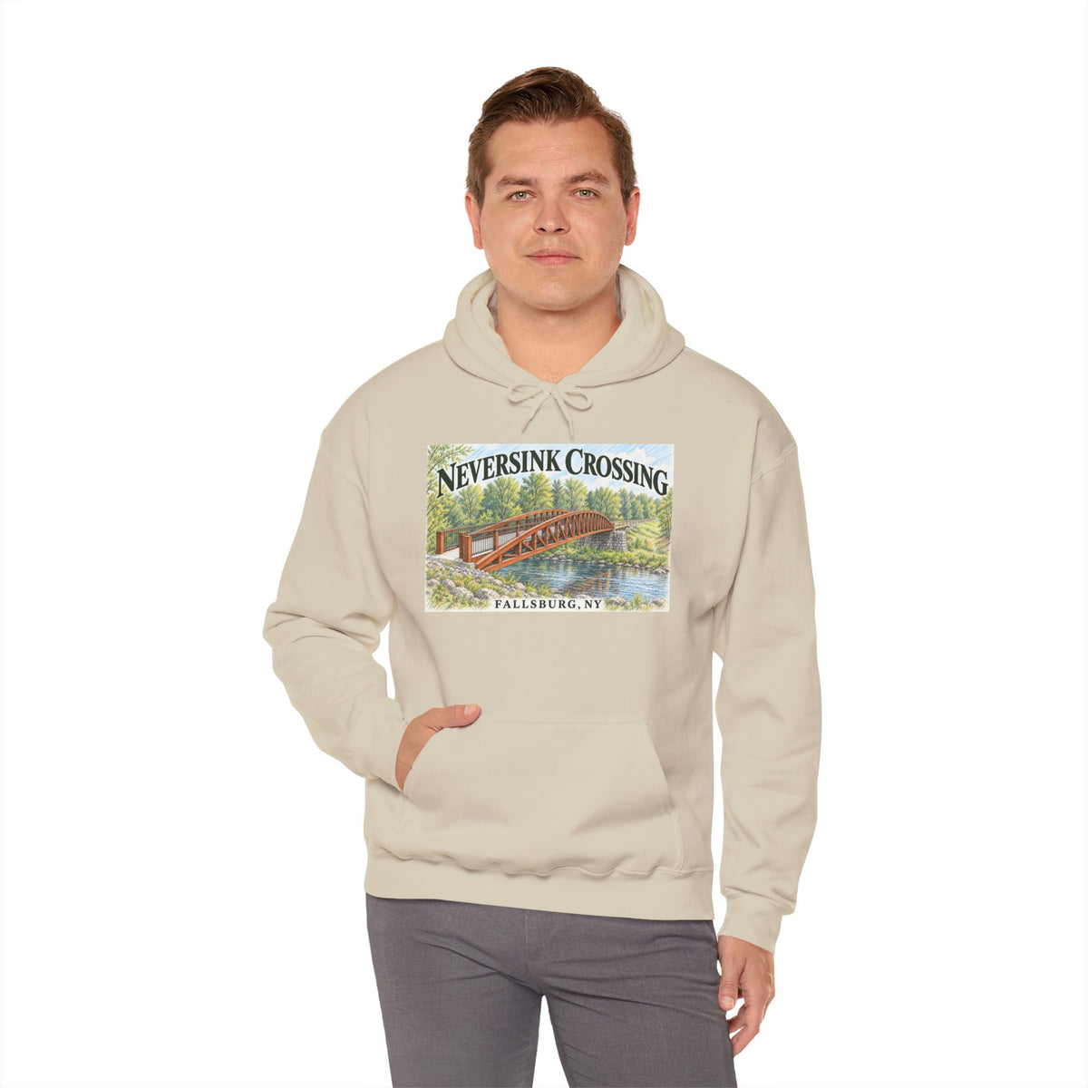 Neversink Crossing Fallsburg Catskills Upstate New York Pullover Hoodie