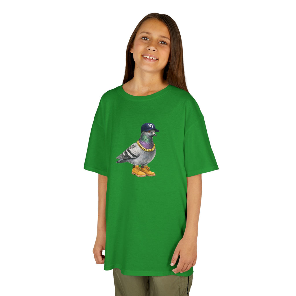 Camiseta infantil personalizable con paloma del Bronx de Nueva York — Camiseta con simpático pájaro aficionado al béisbol para niños