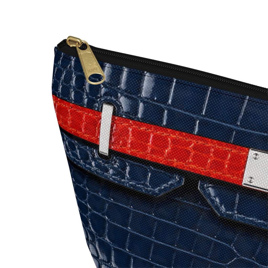 Canal Street Large Navy Croc Makeup Bag —  T-Bottom Travel Bag