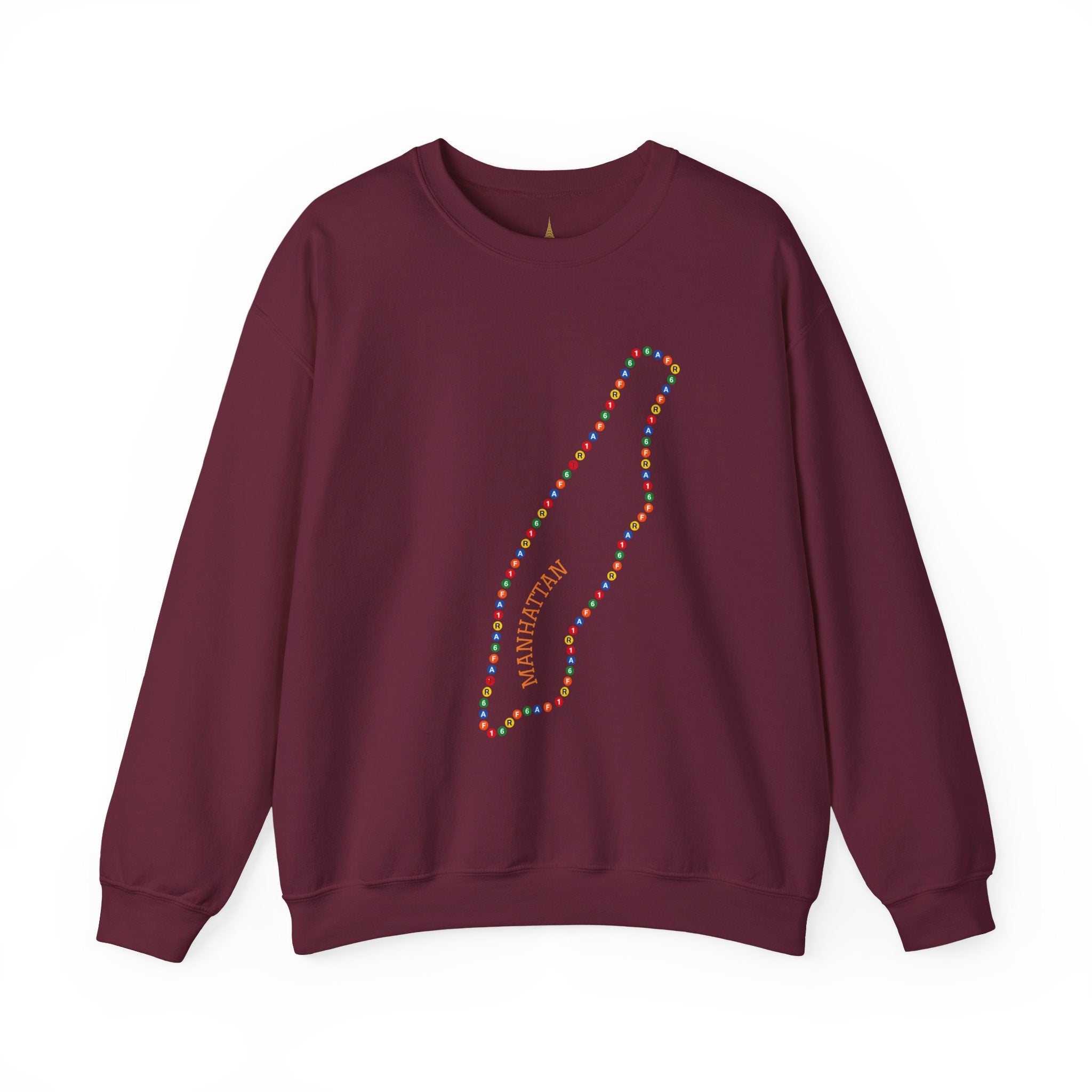 Manhattan Map Subway Signs Sweatshirt | NYC Crewneck Sweater